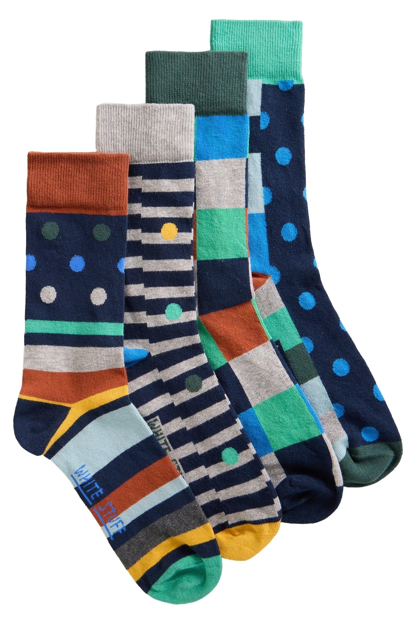 4PK HOTCH POTCH ANKLE SOCKS GREY MULTI 2