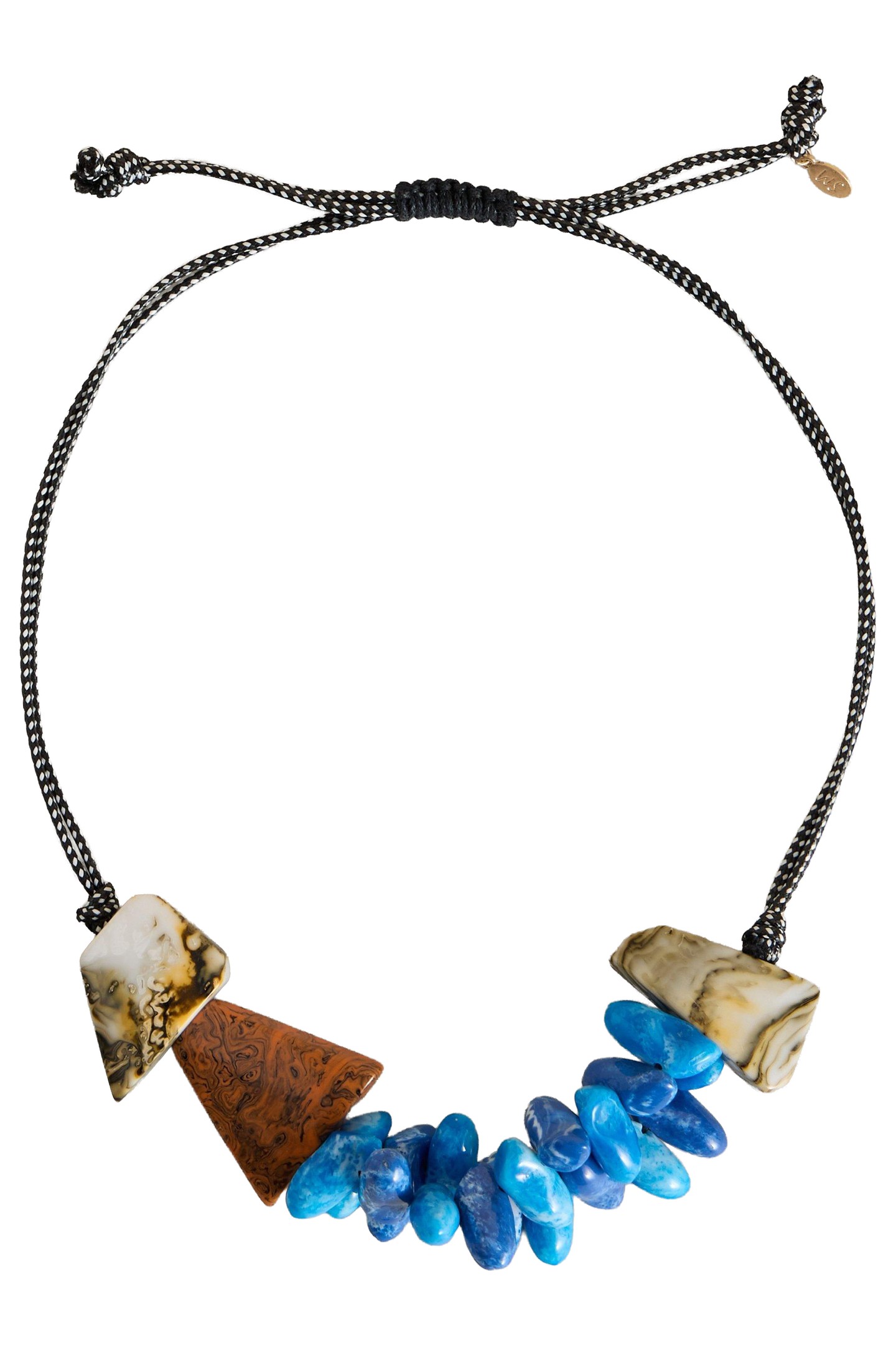 CAMELLIA RESIN NECKLACE BLUE MULTI 1