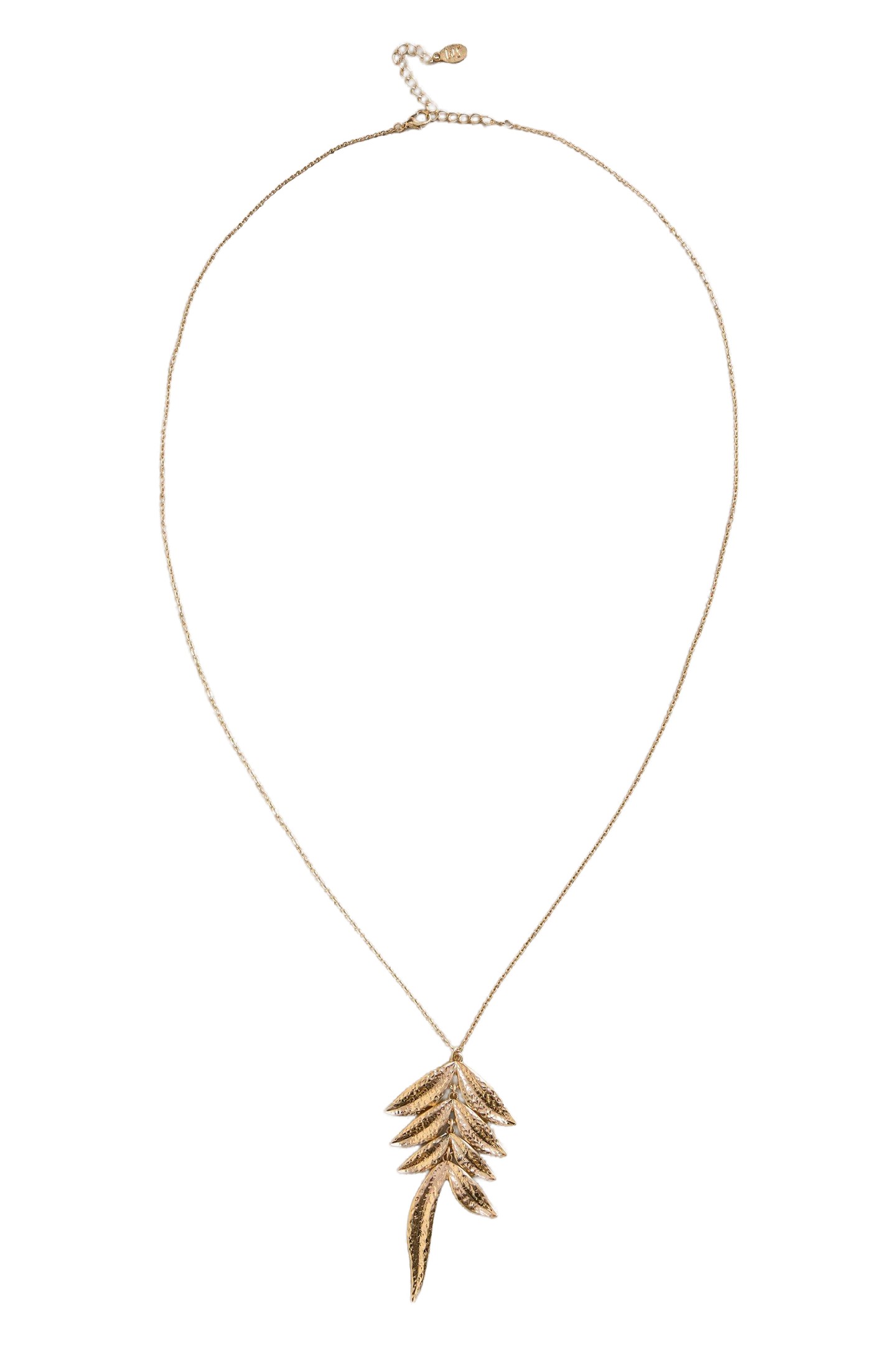 ALLY LEAF PENDANT NECKLACE GOLD TONE METALLIC 2