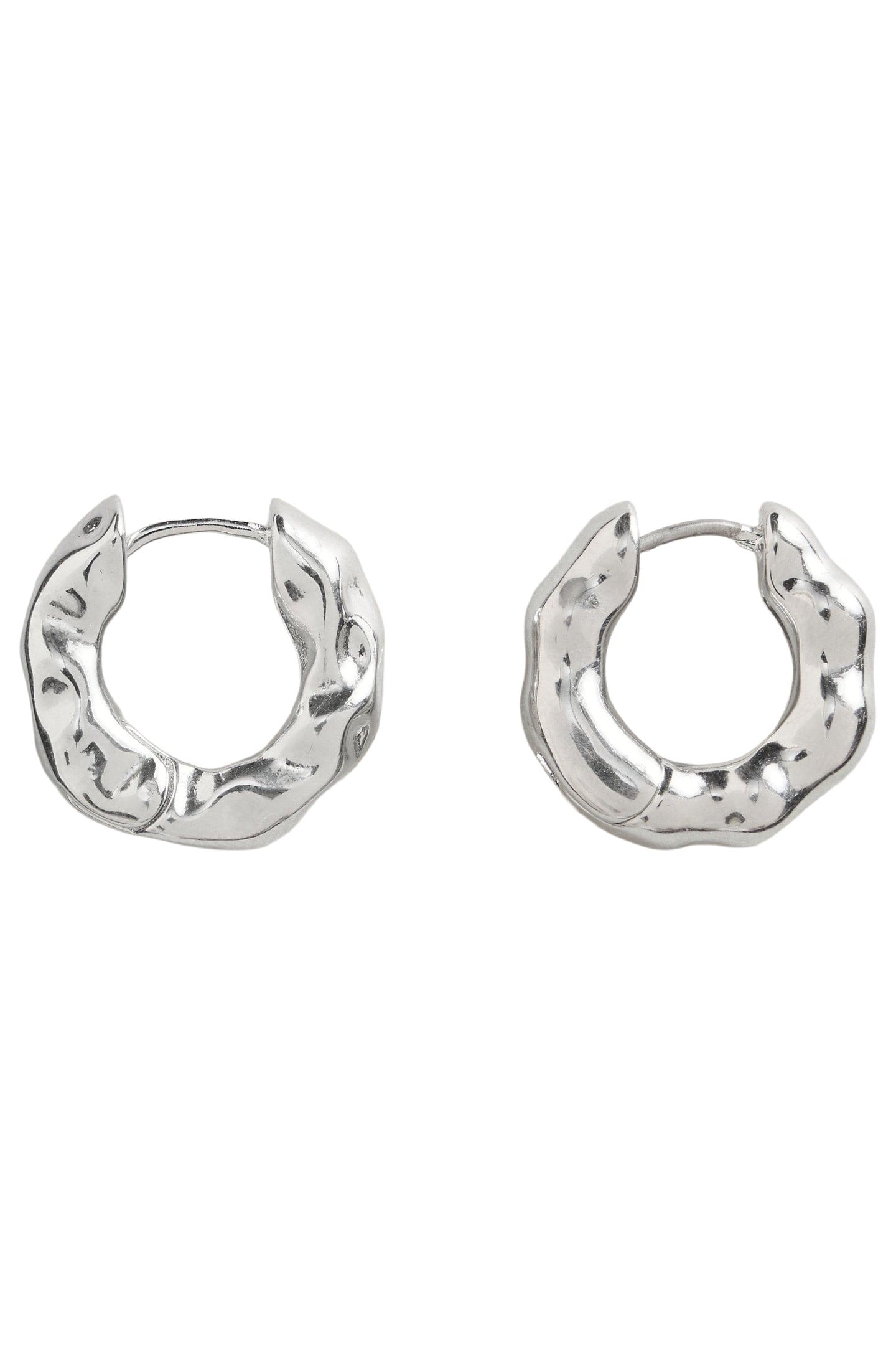 BERRIE HUGGIE EARRING SILVER TONE METALLIC 2