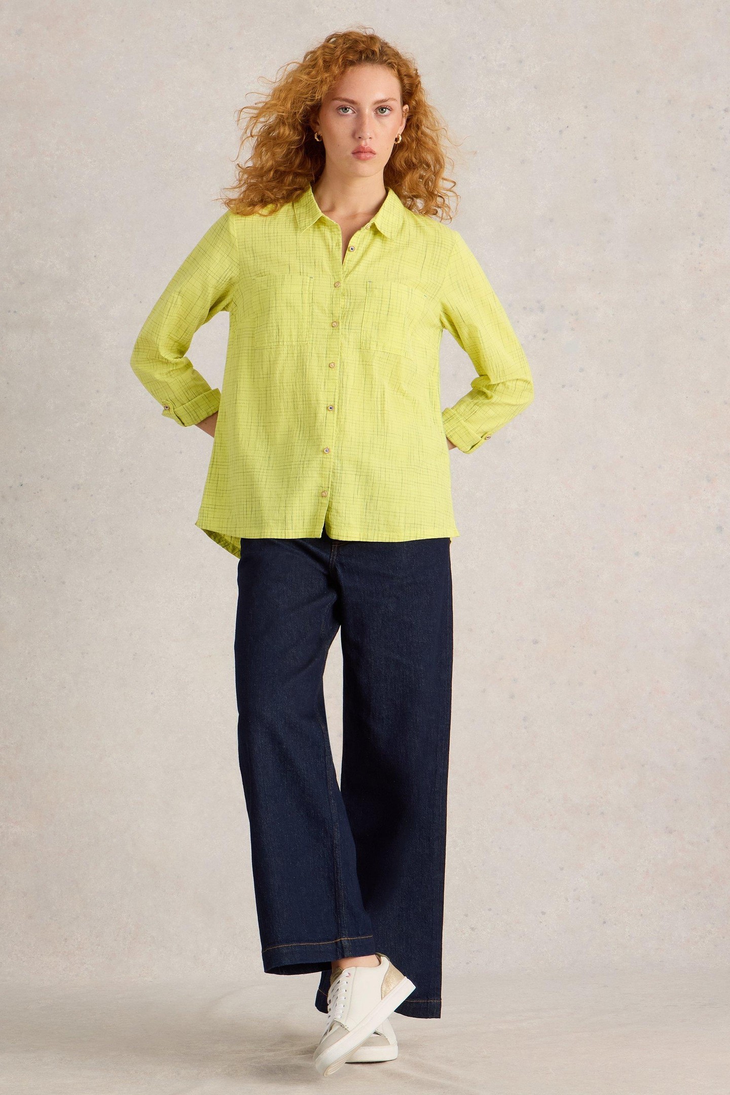 SOPHIE ORGANIC COTTON SHIRT YELLOW MULTI 2
