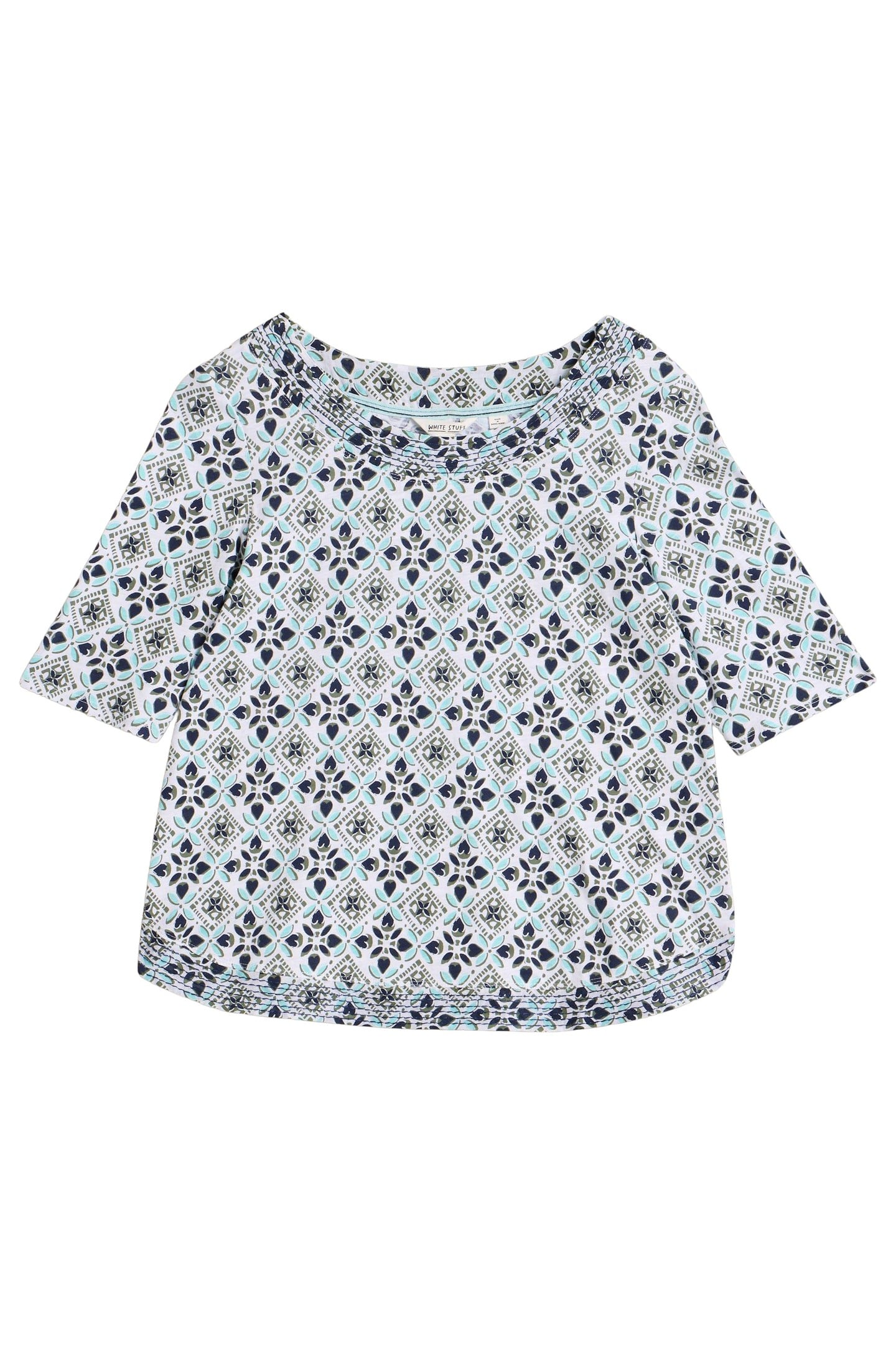 WEAVER JERSEY TEE WHITE PRINT 3