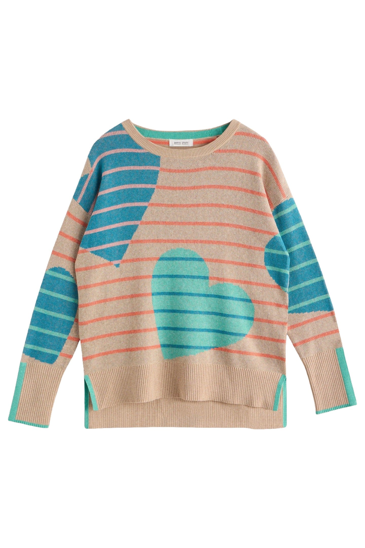 OLIVE HEART JUMPER NATURAL MULTI 5