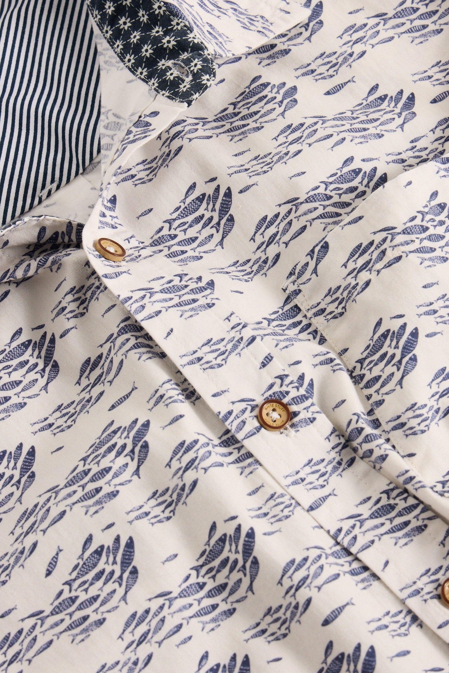 SHOAL FISH PRINTED SHIRT WHITE PRINT 5