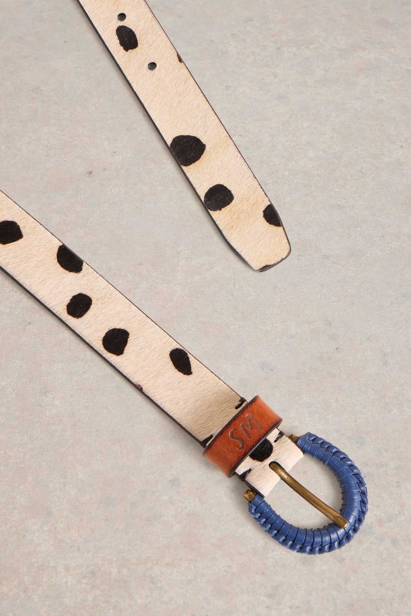 WOVEN BUCKLE BELT NATURAL MULTI 3