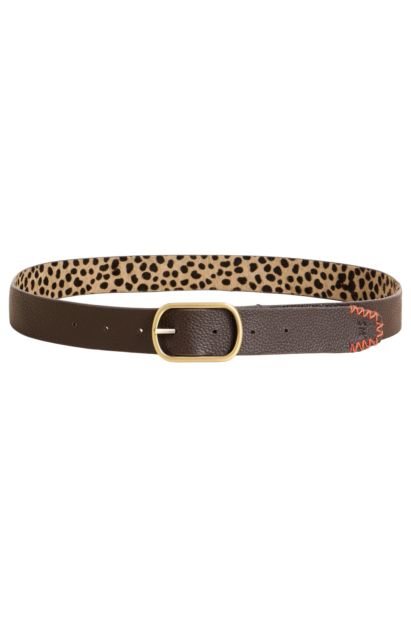 REVERSIBLE LEATHER BELT NATURAL MULTI 1