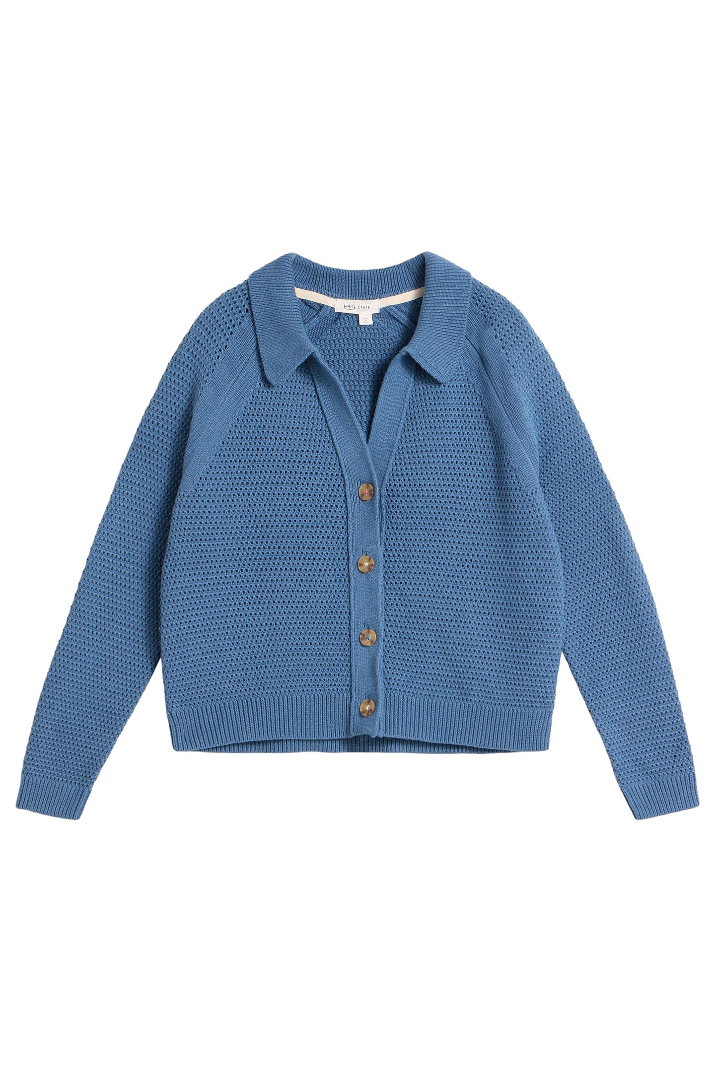 CHATERLY COLLAR CARDI MID BLUE 4