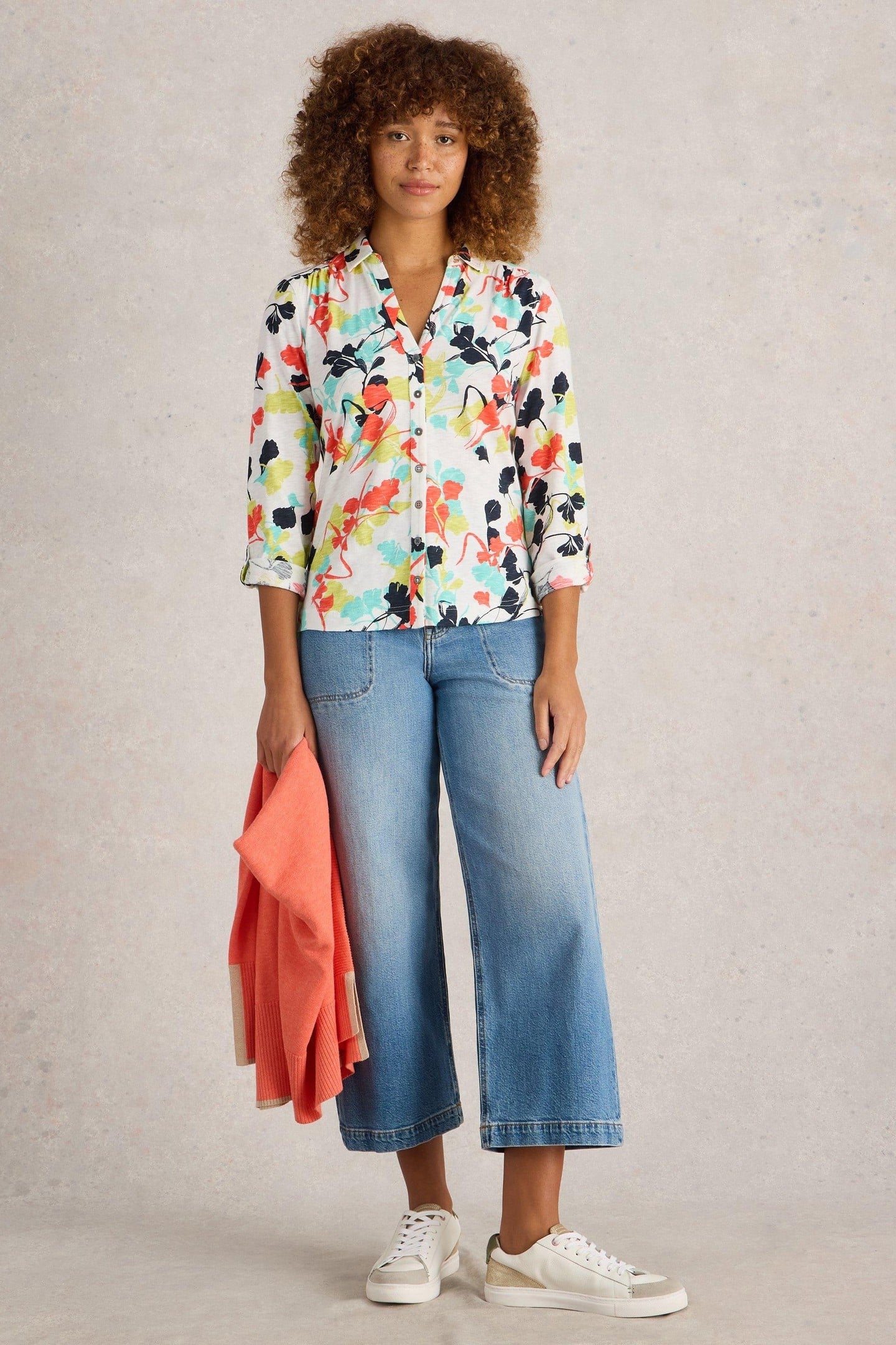 ANNIE JERSEY SHIRT IVORY PRINT 2