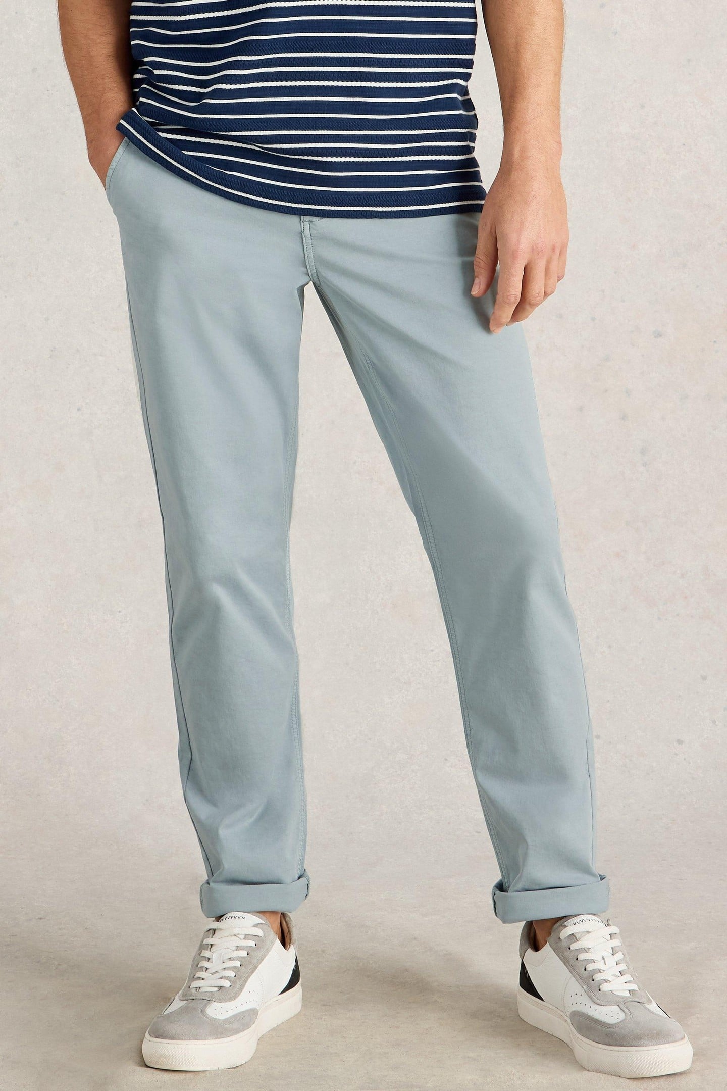 SUTTON ORGANIC CHINO TROUSER LIGHT BLUE 1