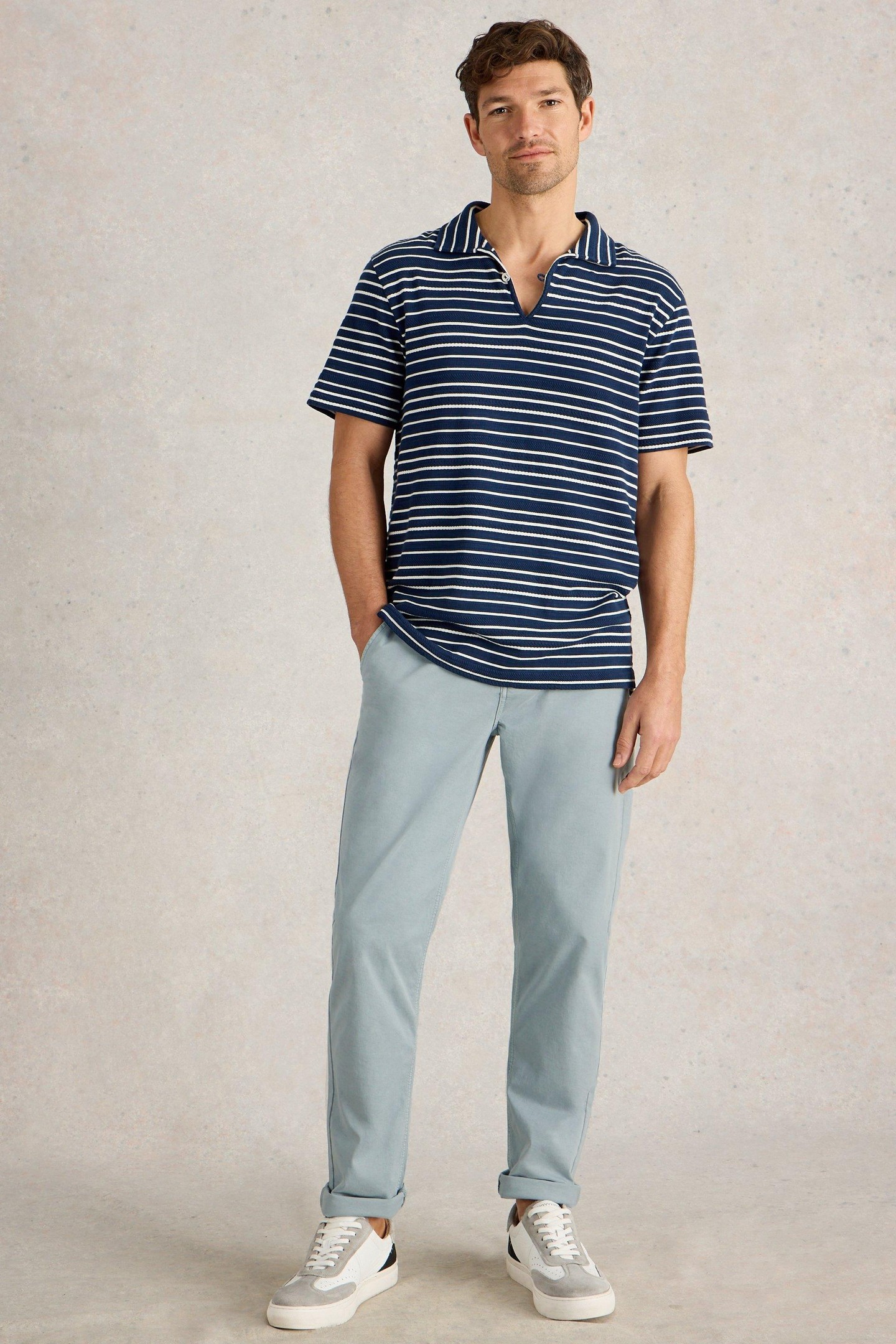 SUTTON ORGANIC CHINO TROUSER LIGHT BLUE 2