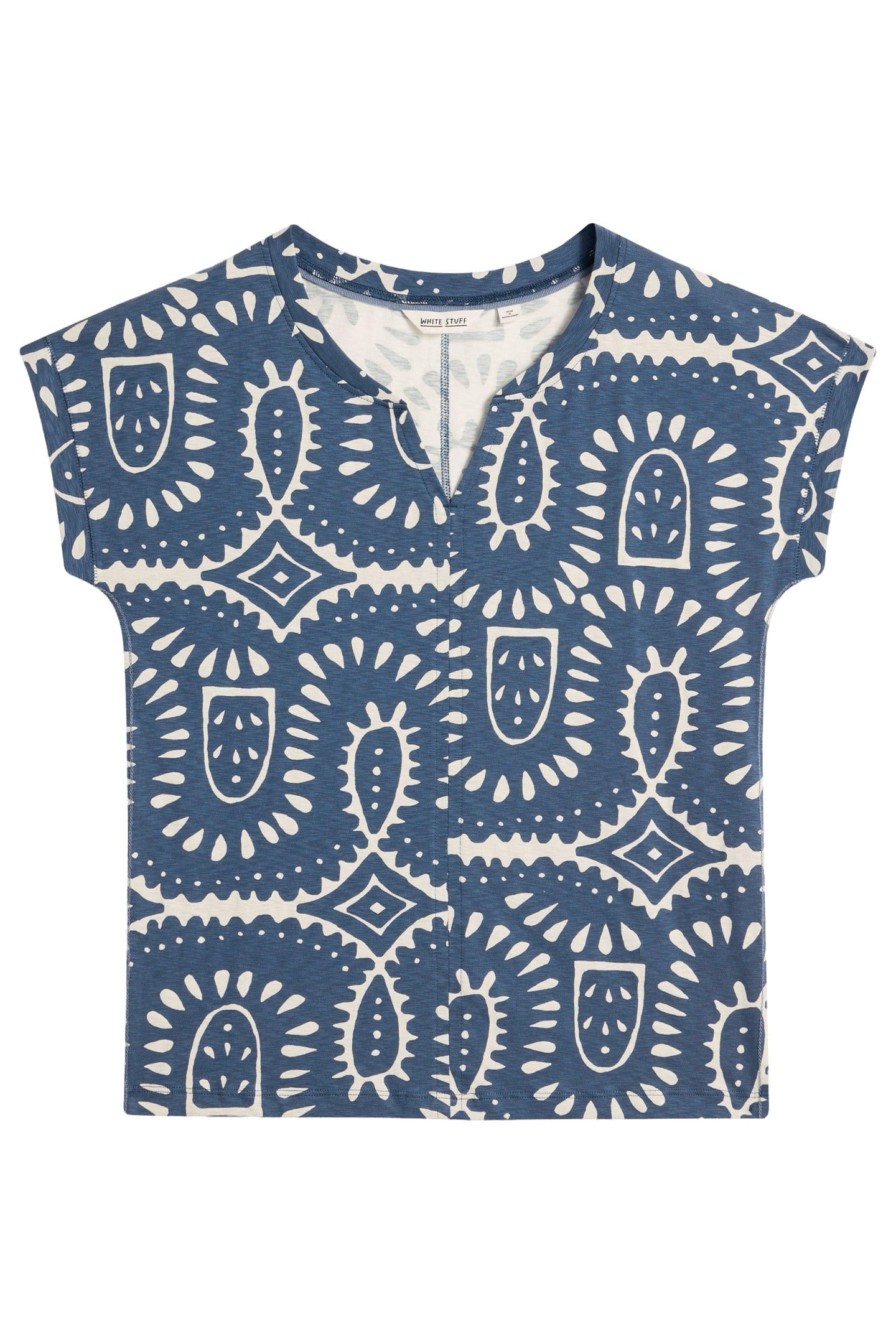 NELLY NOTCH NECK TEE BLUE MULTI 4