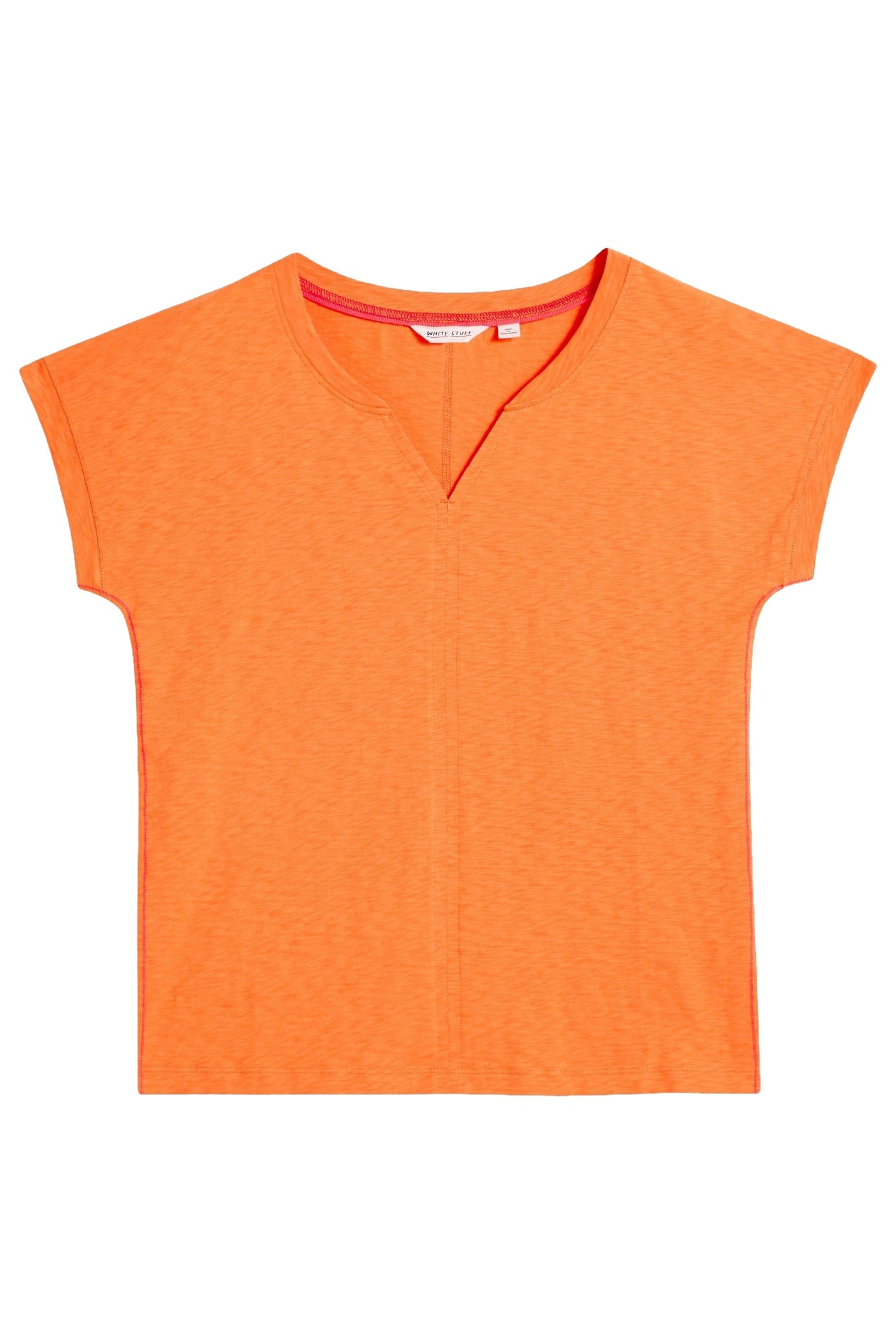 NELLY NOTCH NECK TEE BRIGHT ORANGE 5