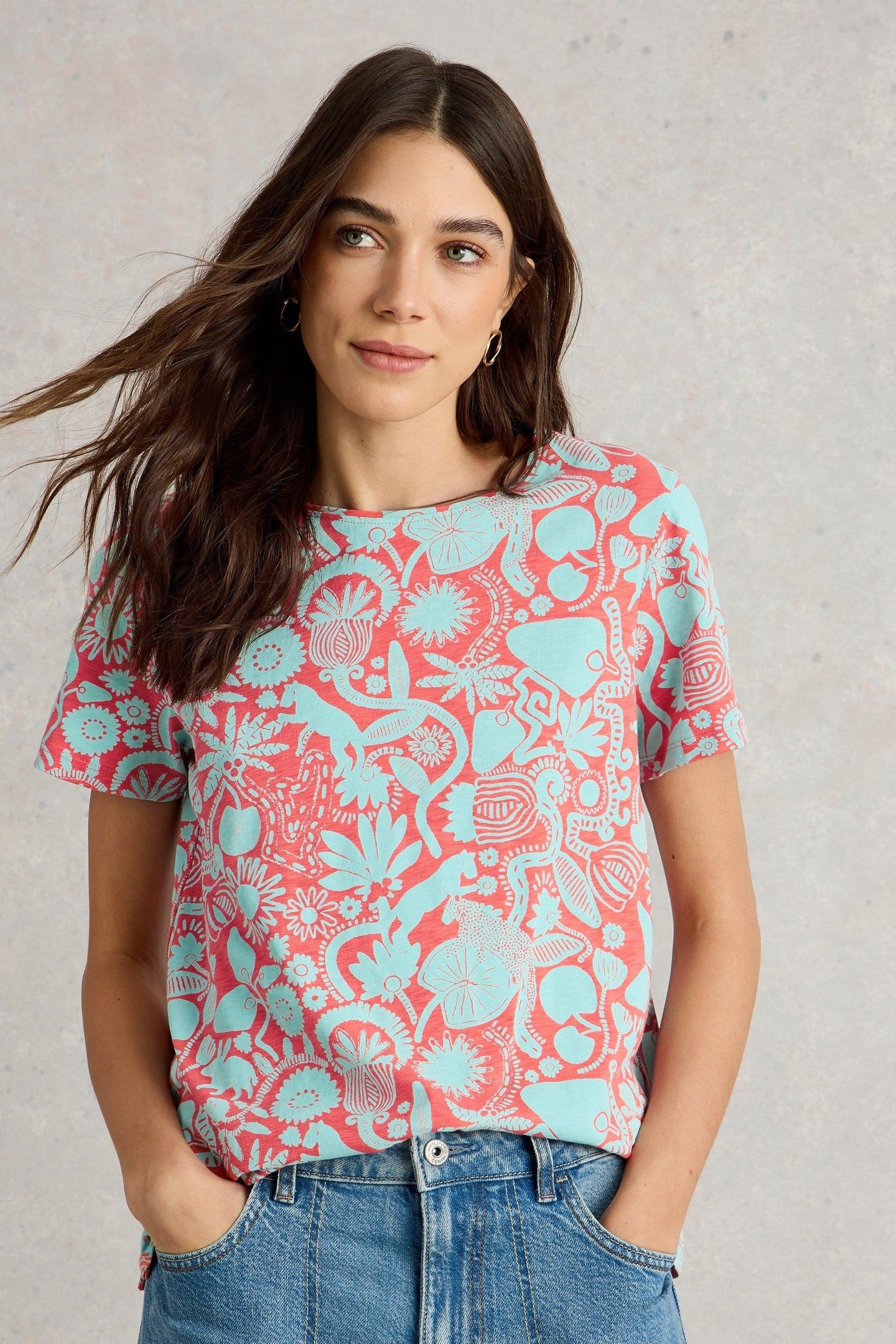 ABBIE TEE CORAL PRINT 1