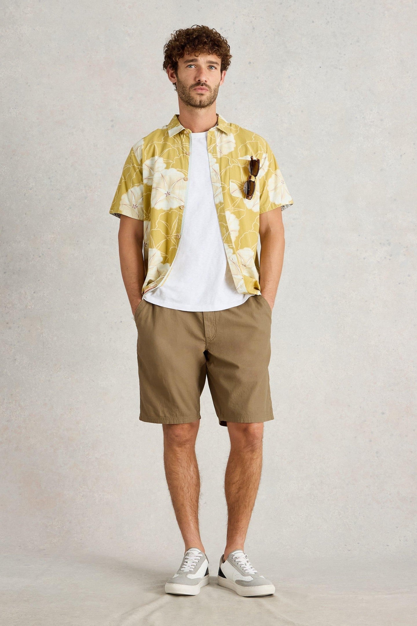 DRAWSTRING LINEN BLEND SHORT DARK NATURAL 2