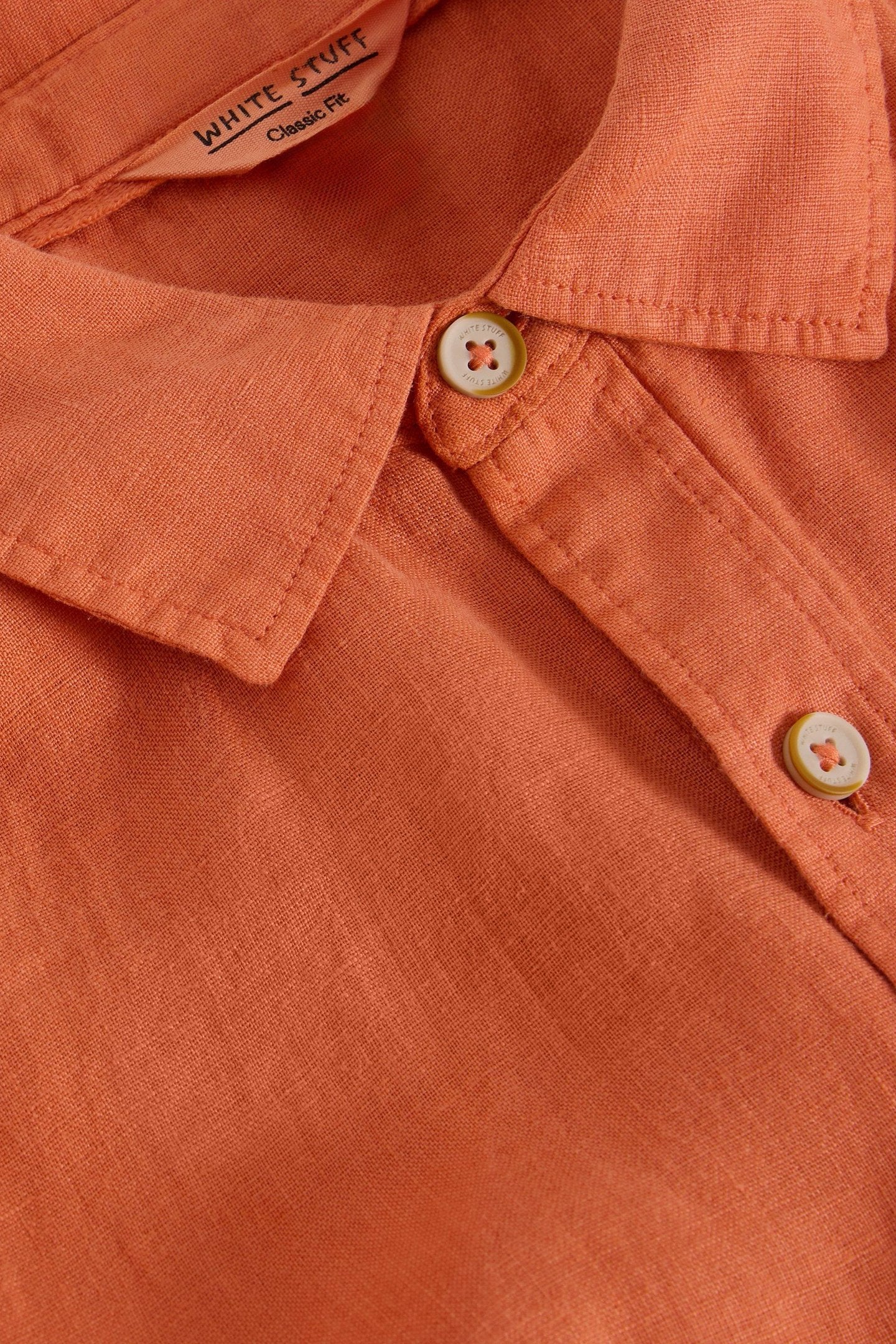 KESWICK SS LINEN SHIRT DARK ORANGE 4