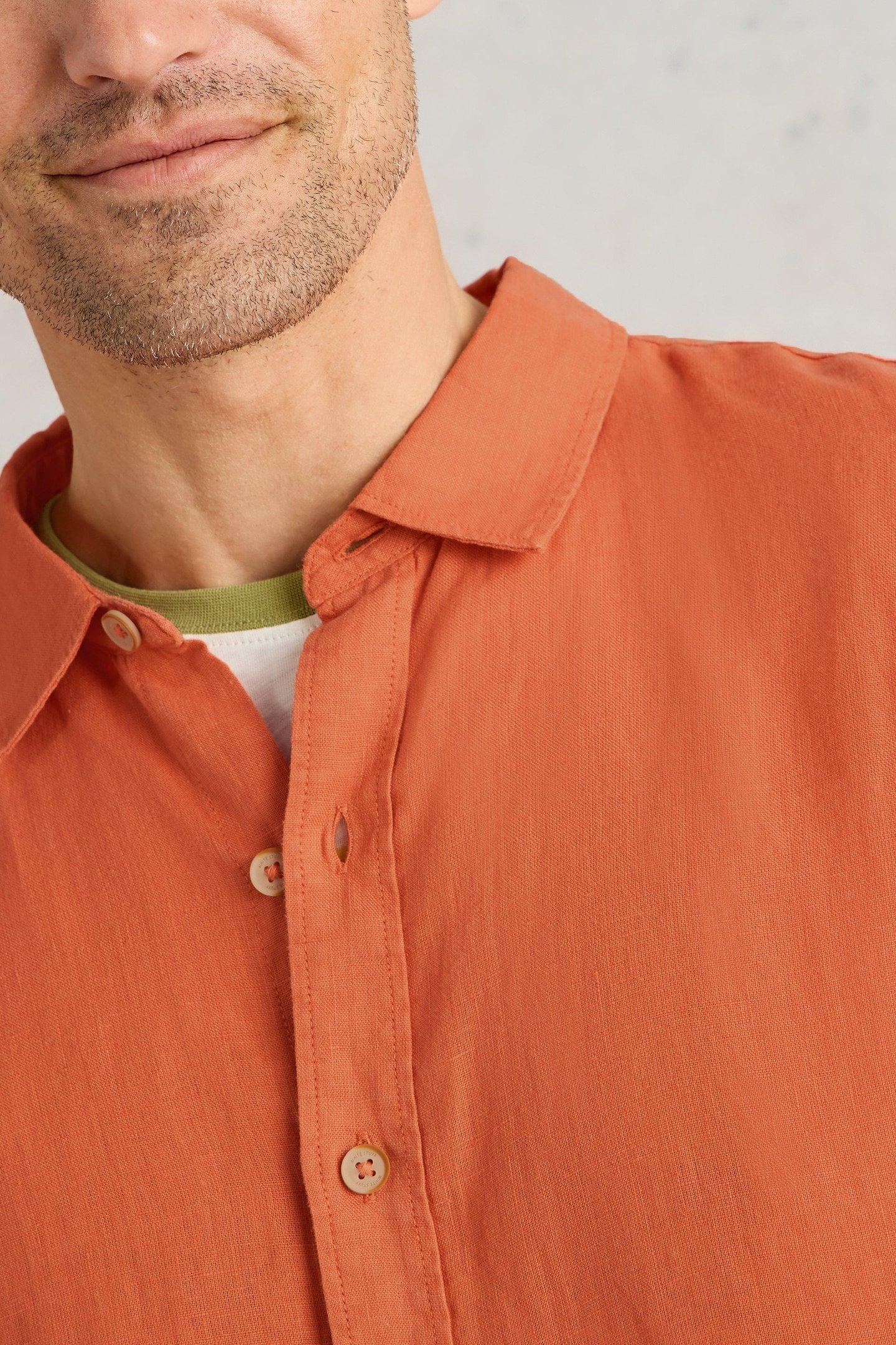KESWICK SS LINEN SHIRT DARK ORANGE 5
