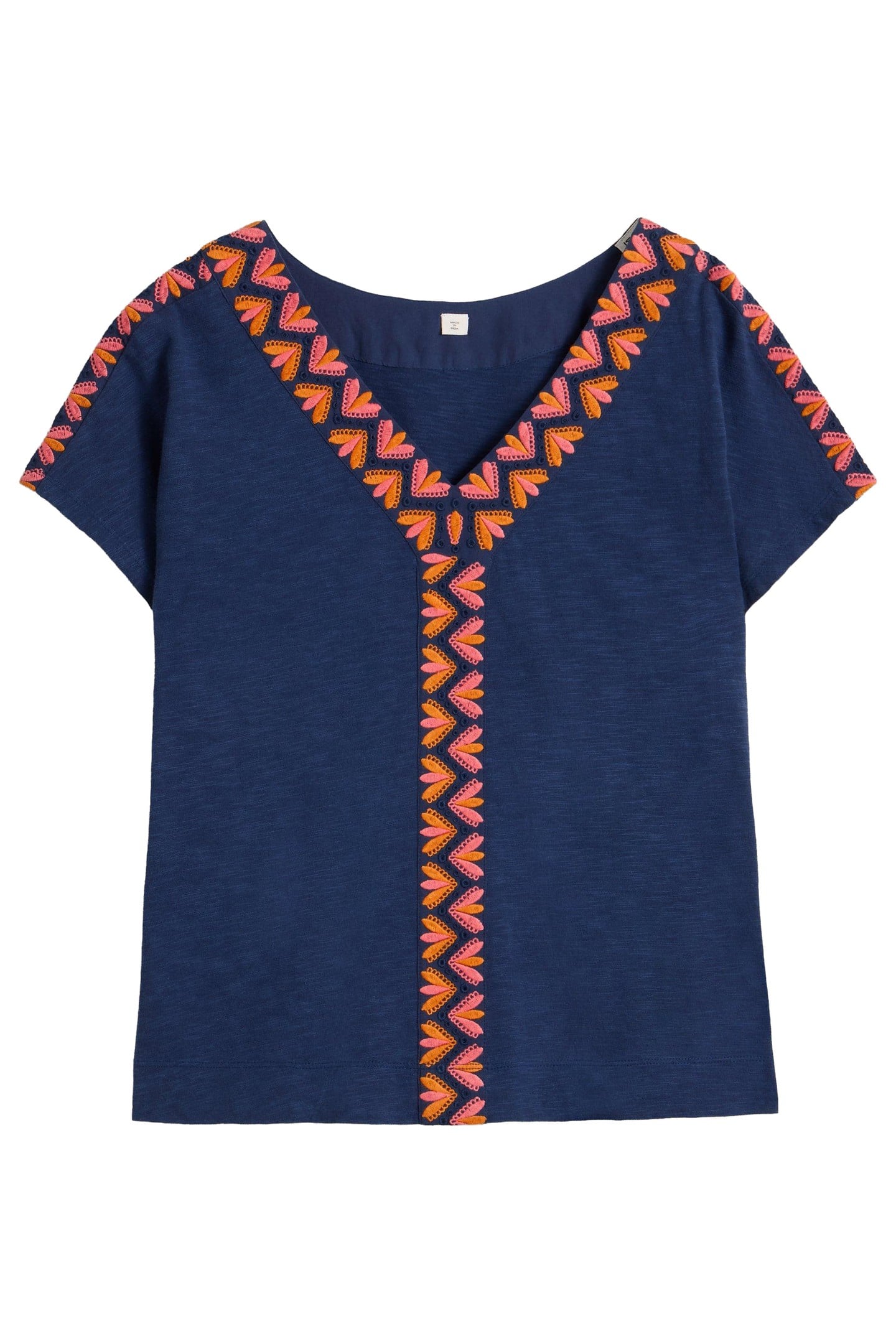 NEVA EMBROIDERED TOP NAVY MULTI 4