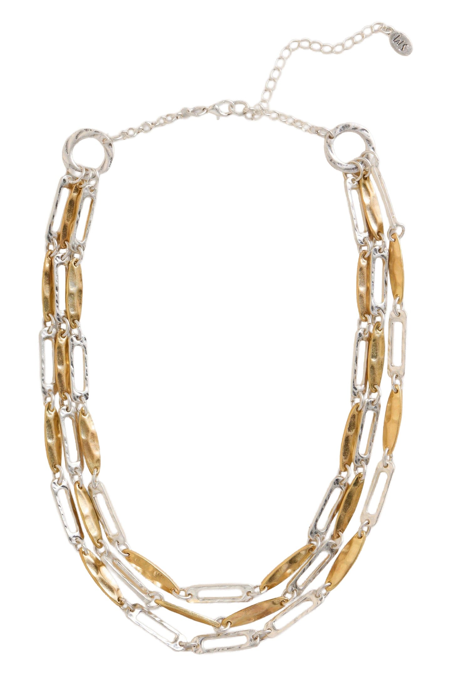 CHESTNUT MULTI LAYER NECKLACE MIXED METALLIC 1