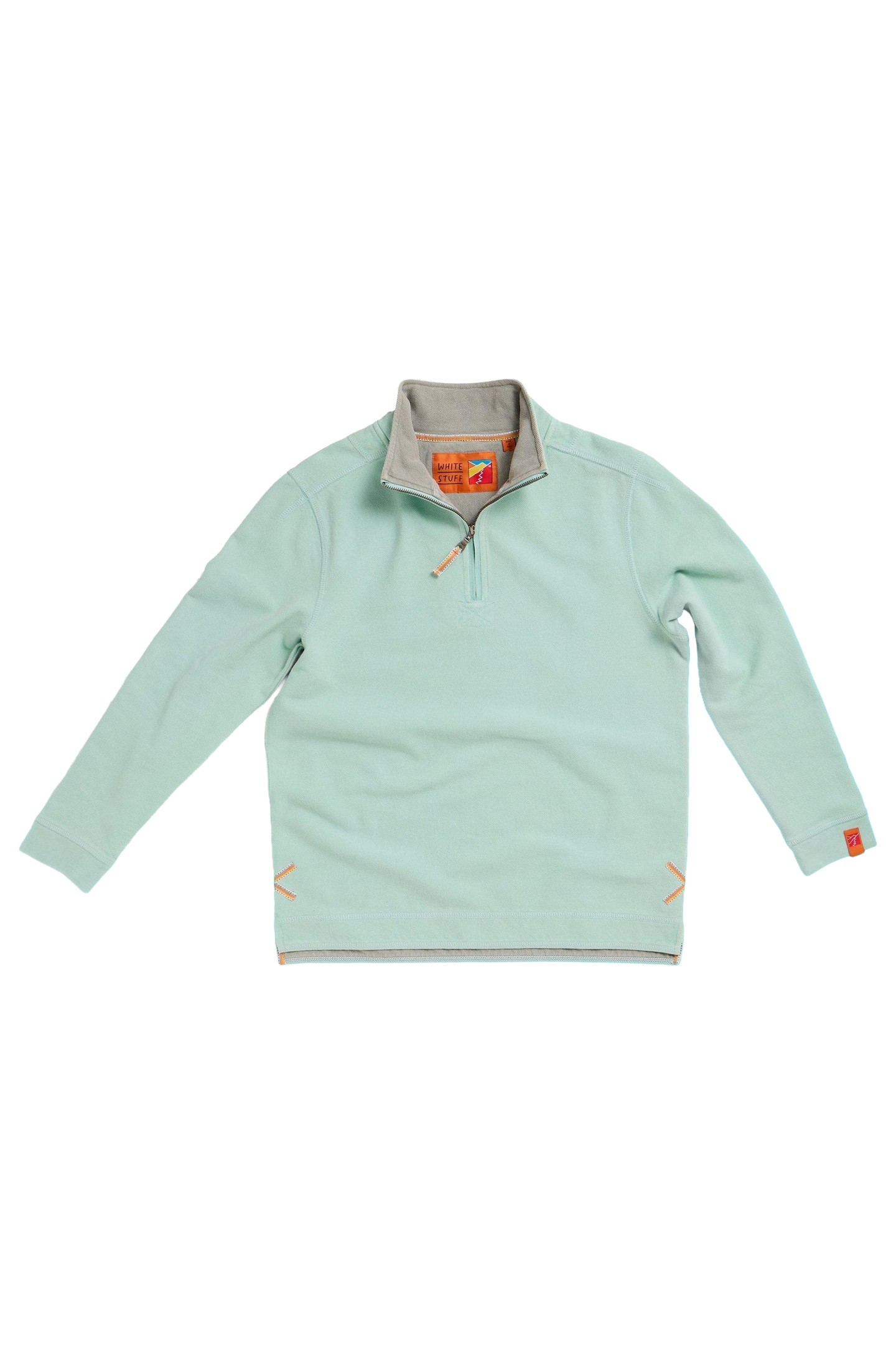 PIQUE PLAIN HALF ZIP SWEAT LIGHT BLUE 2