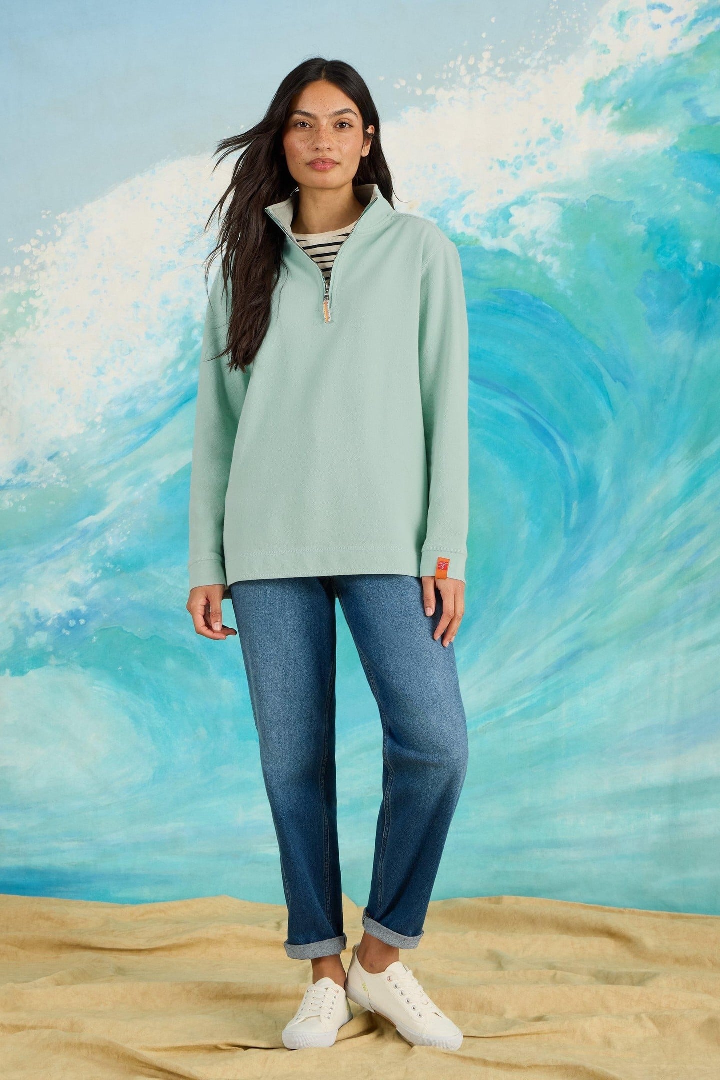 PIQUE PLAIN HALF ZIP SWEAT LIGHT BLUE 7