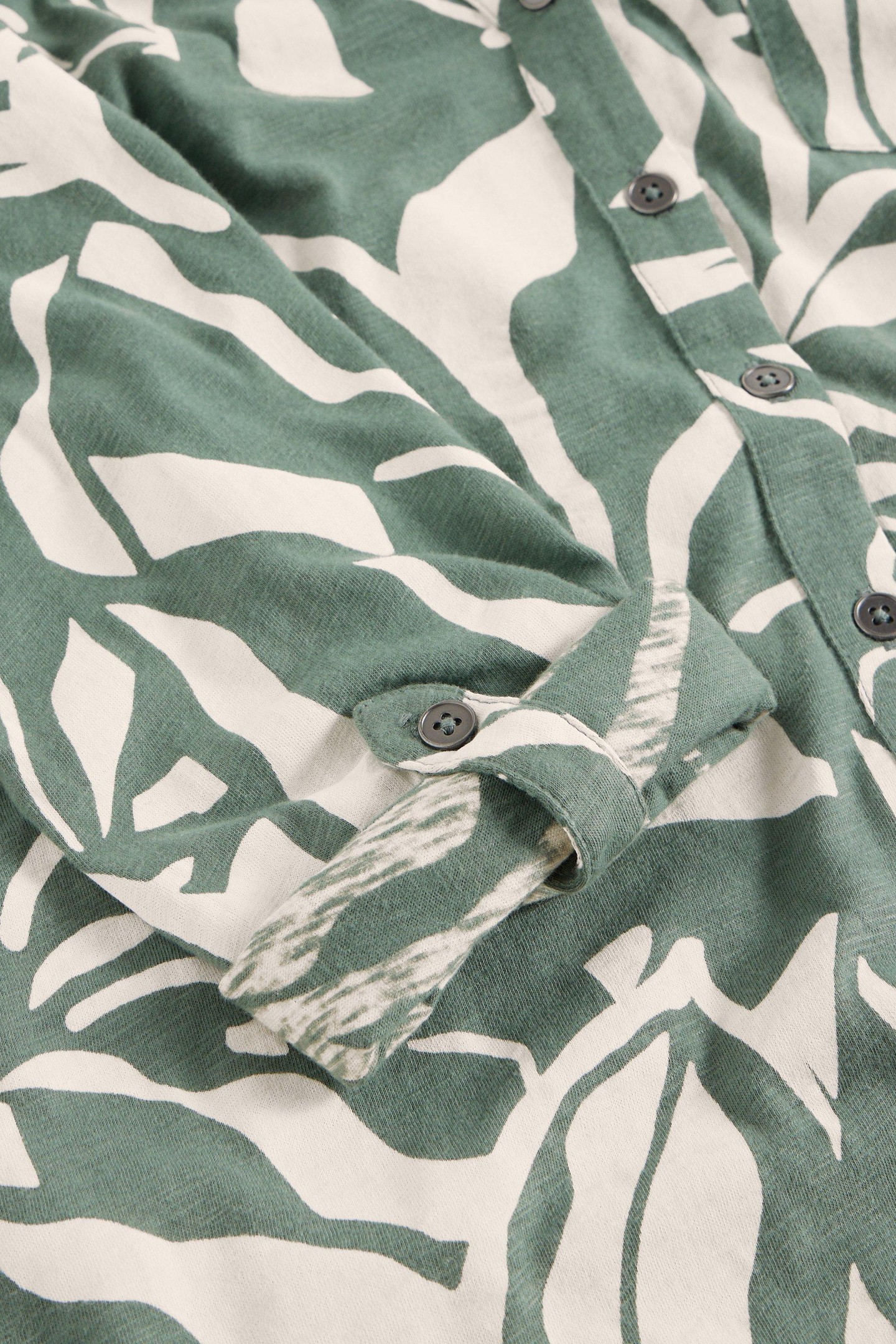 ANNIE LONGLINE SHIRT GREEN PRINT 5