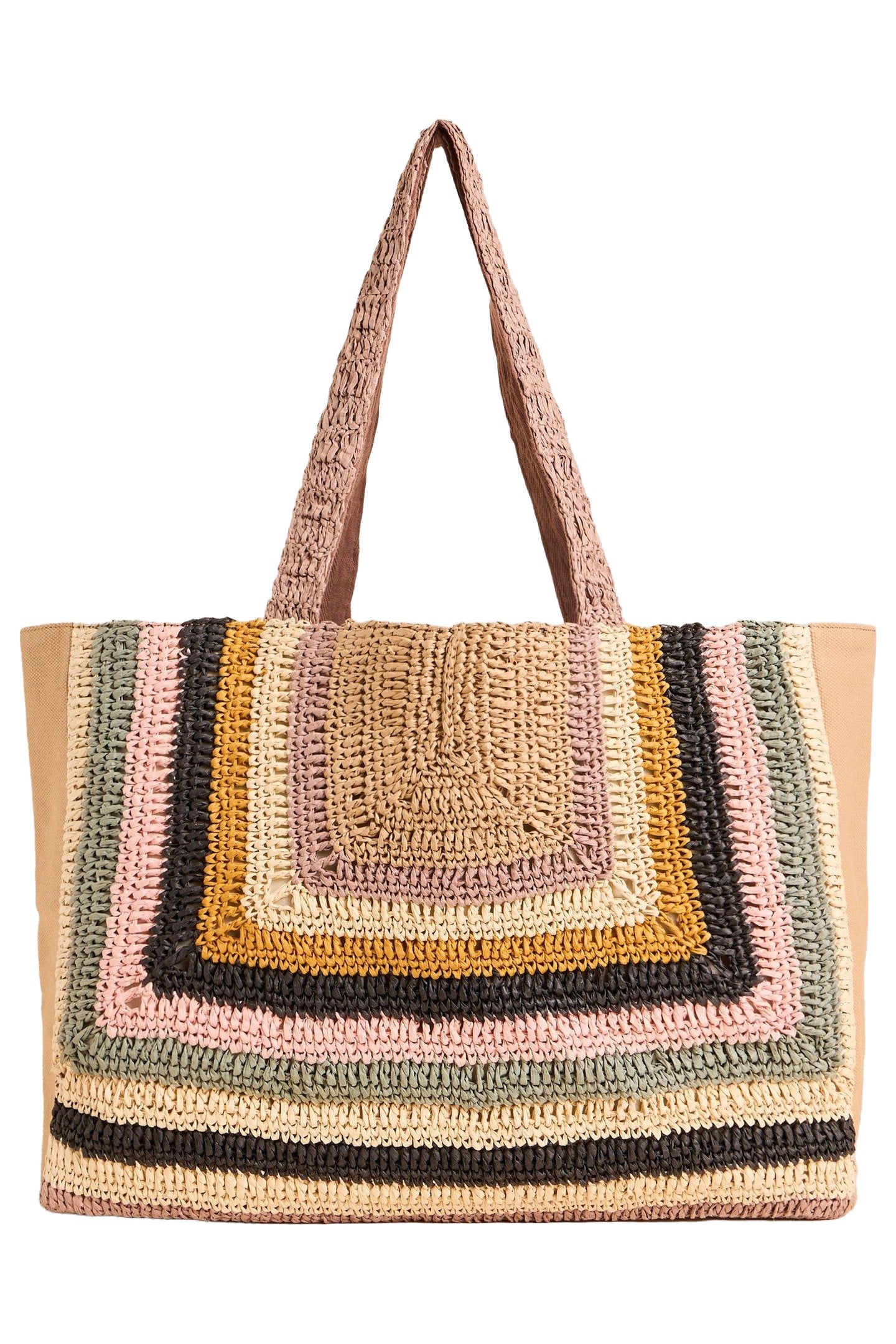 GRACIE CROCHET TOTE BAG NATURAL MULTI 3