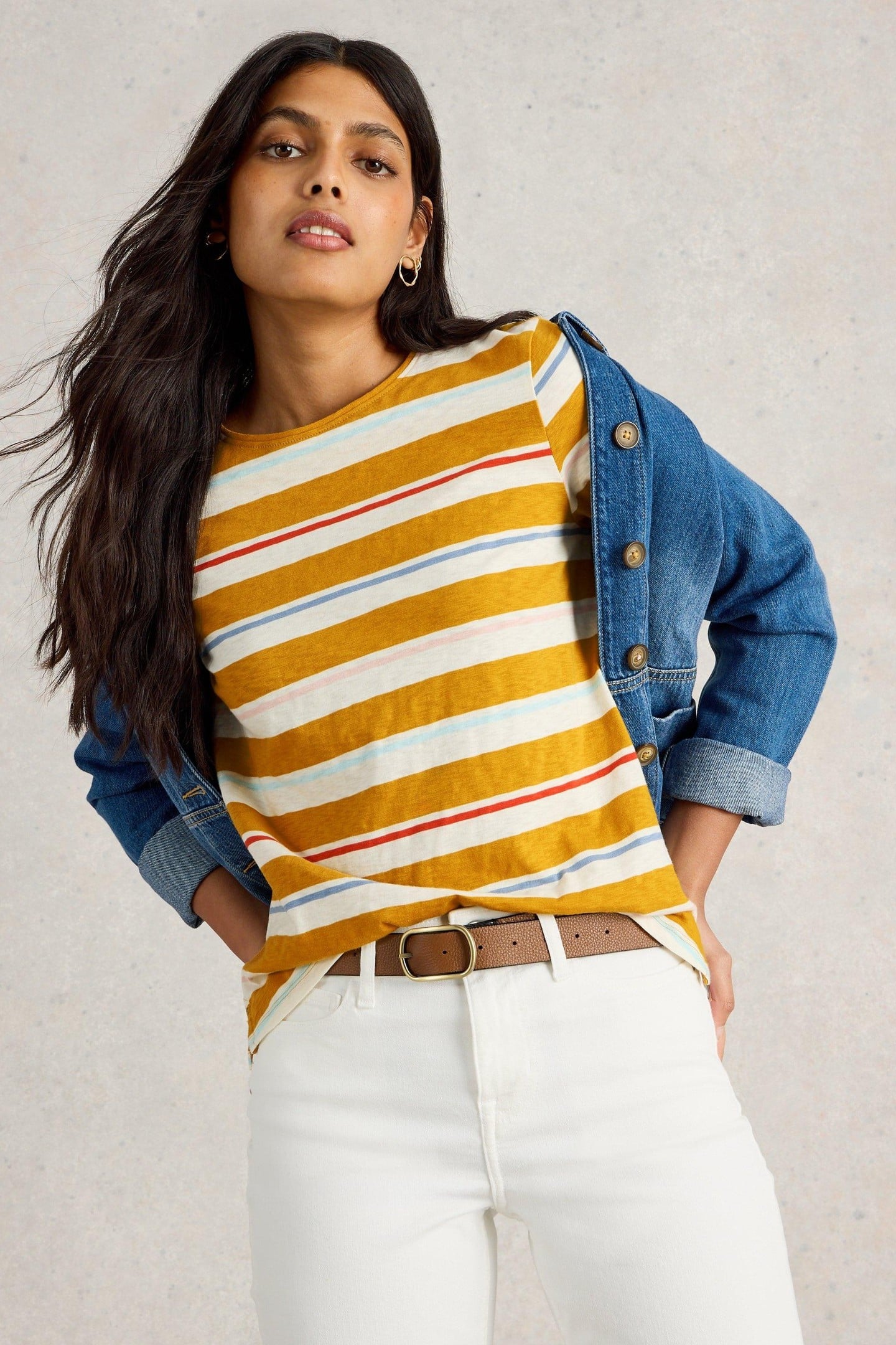 ABBIE STRIPE TEE CHARTREUSE MULTI 6