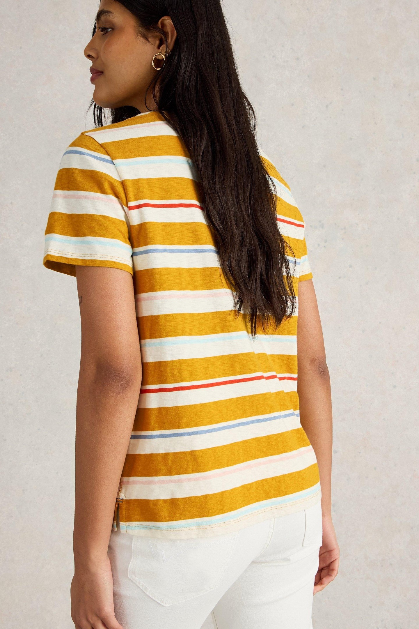 ABBIE STRIPE TEE CHARTREUSE MULTI 2