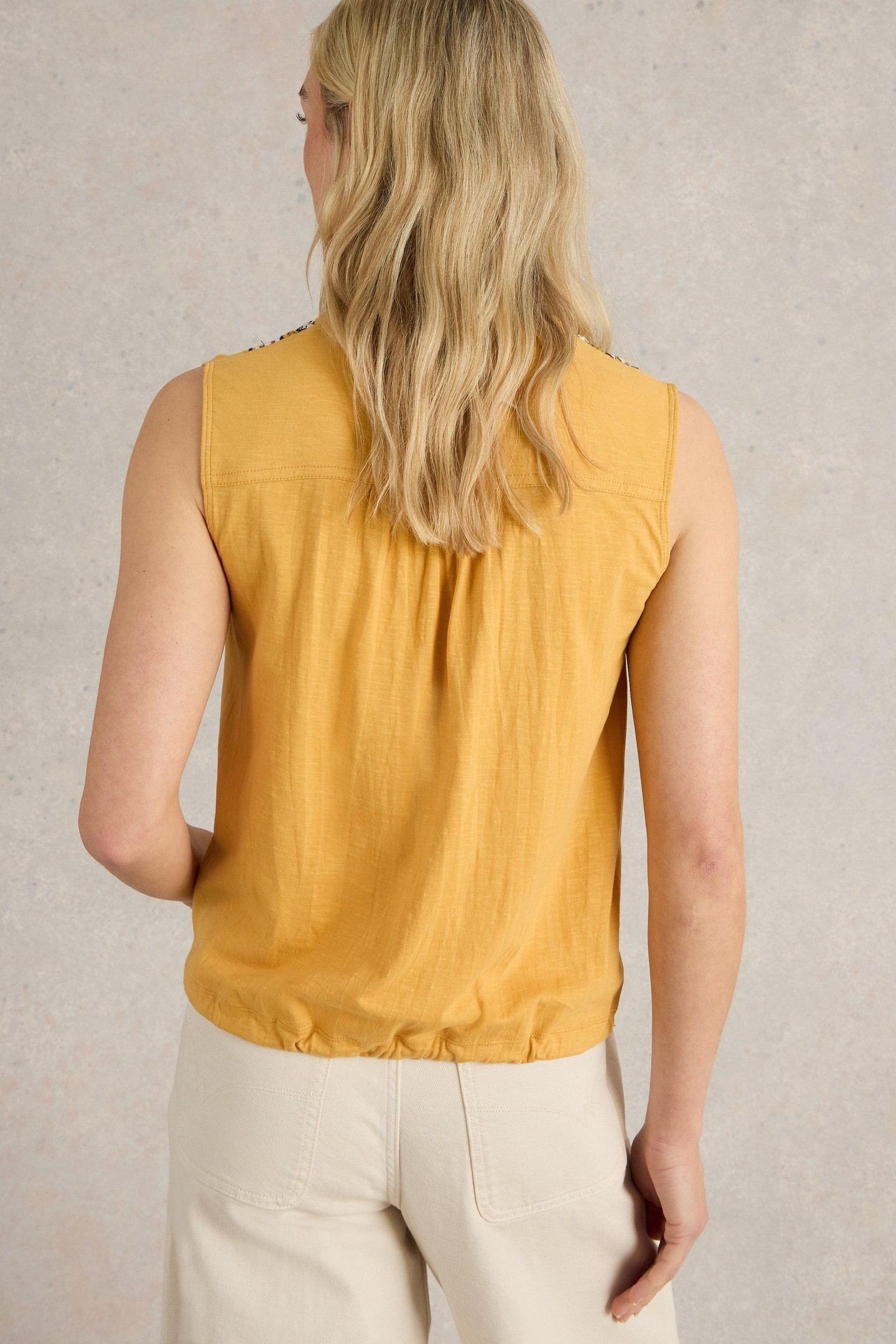 TULIP MIX SLEEVELESS SHIRT MID YELLOW 3