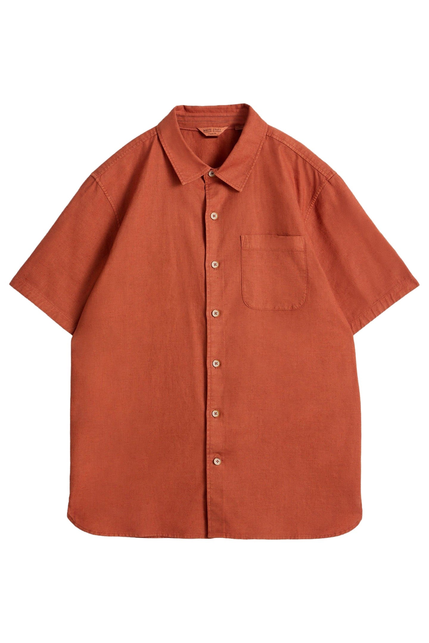 ELY LINEN COTTON SS SHIRT DARK ORANGE 5