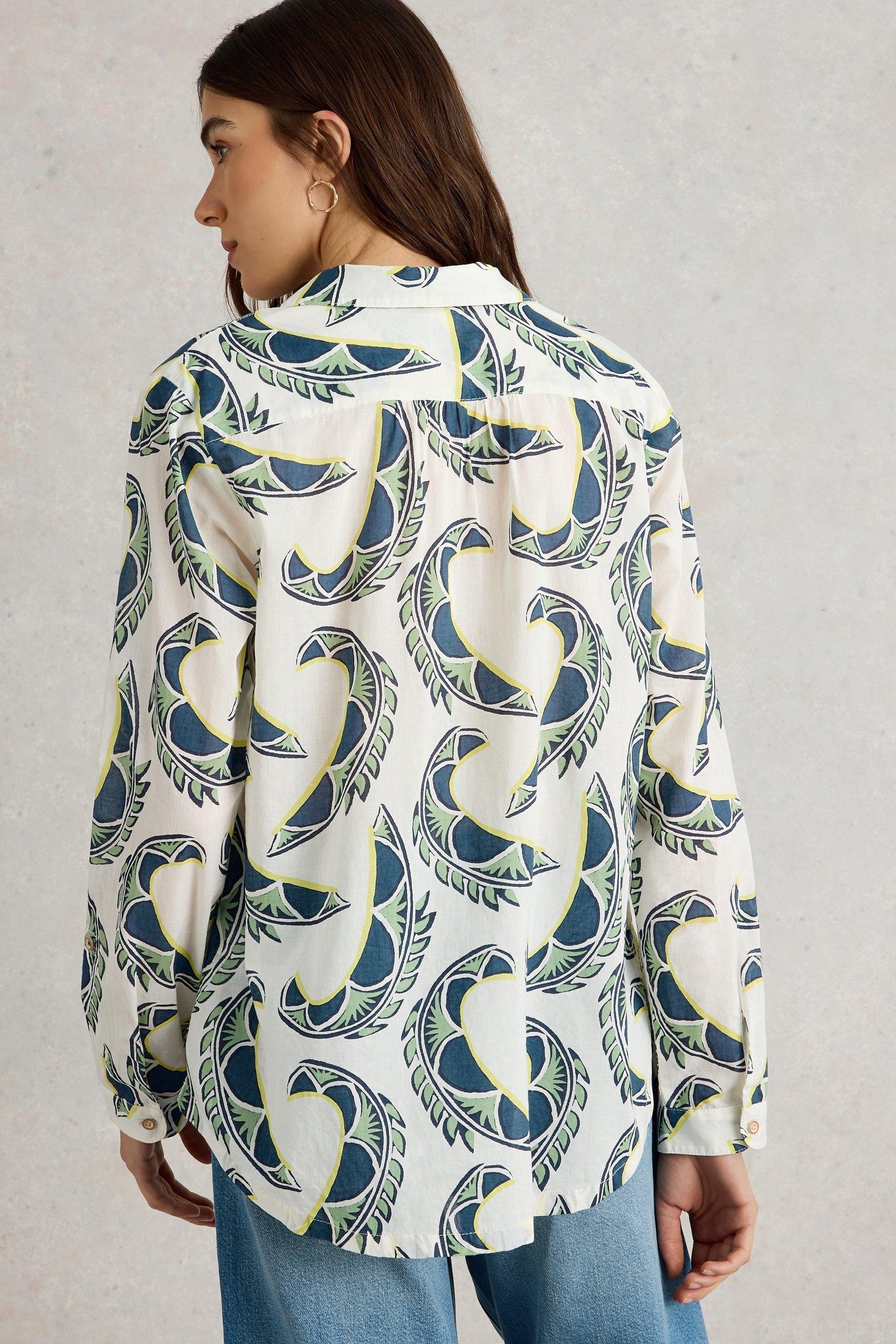 SOPHIE ORGANIC COTTON SHIRT IVORY PRINT 2