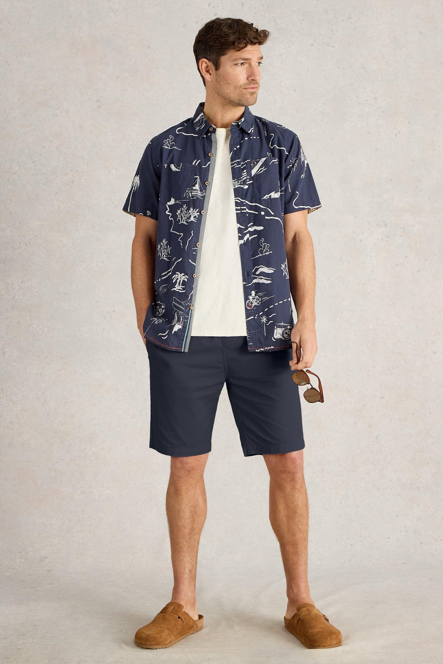 MAP SS PRINTED SHIRT NAVY PRINT 2