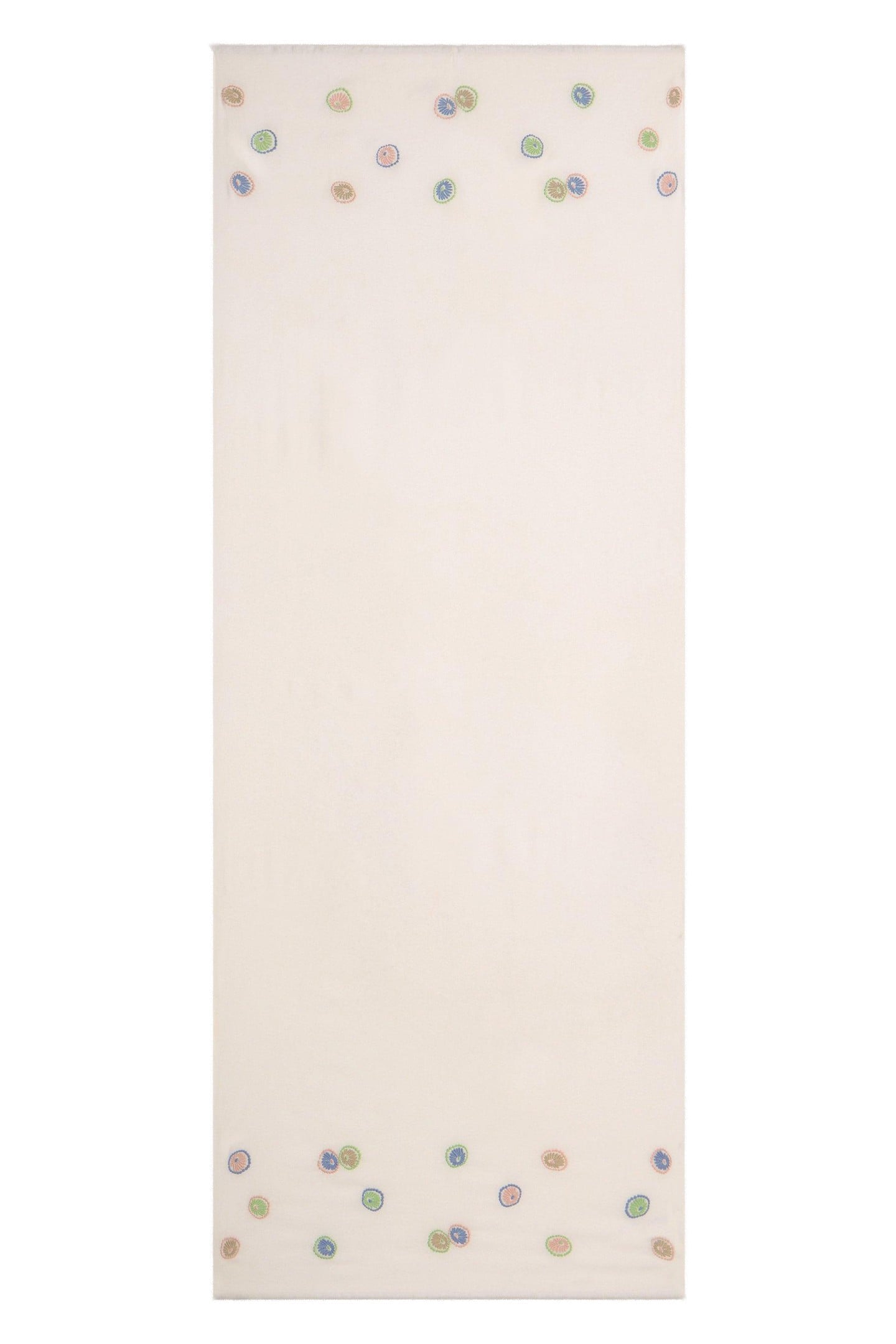 EMBROIDERED SCARF WHITE MULTI 1