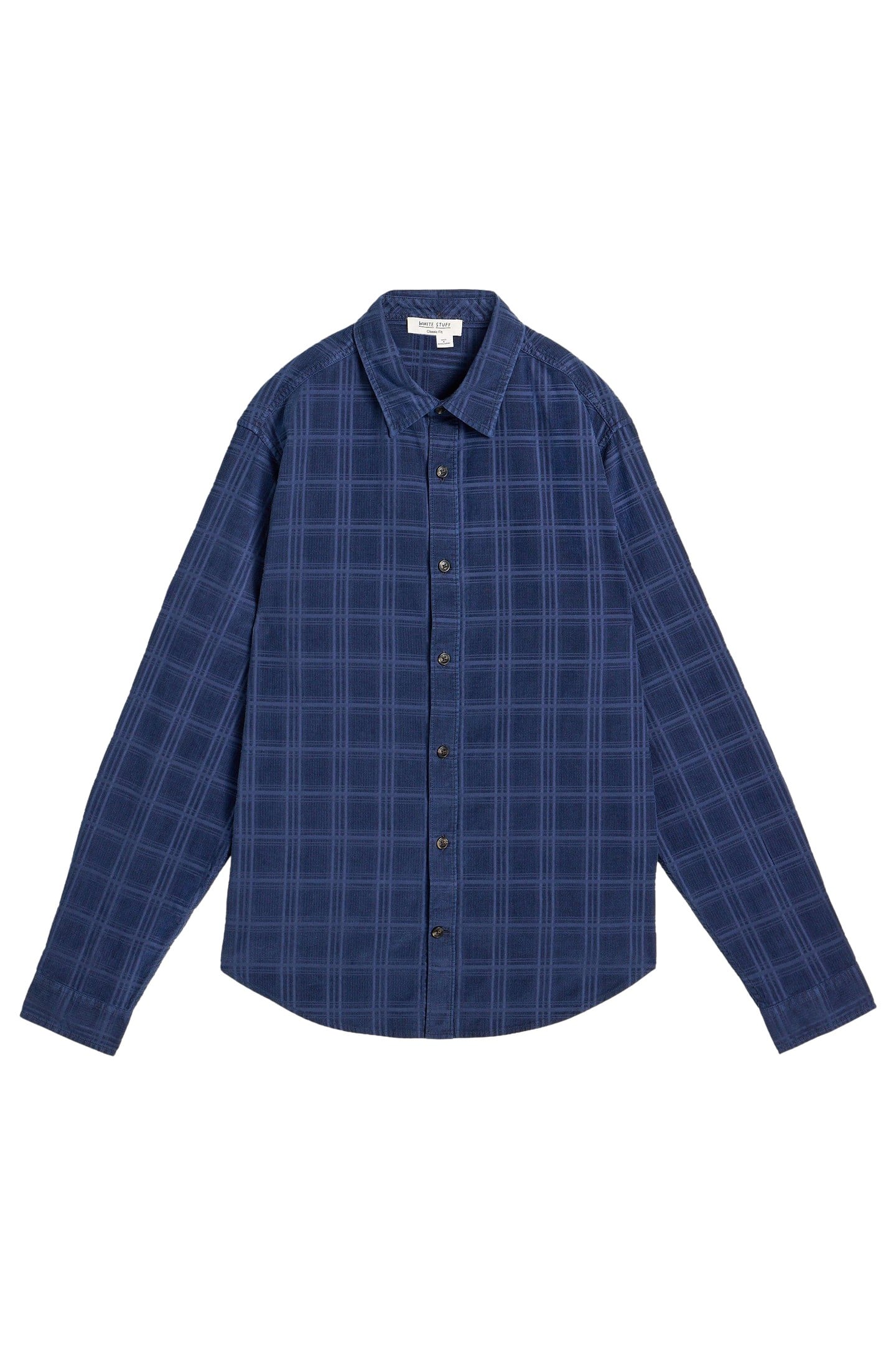 GRIFFIN CORD CHECK SHIRT DARK NAVY 5