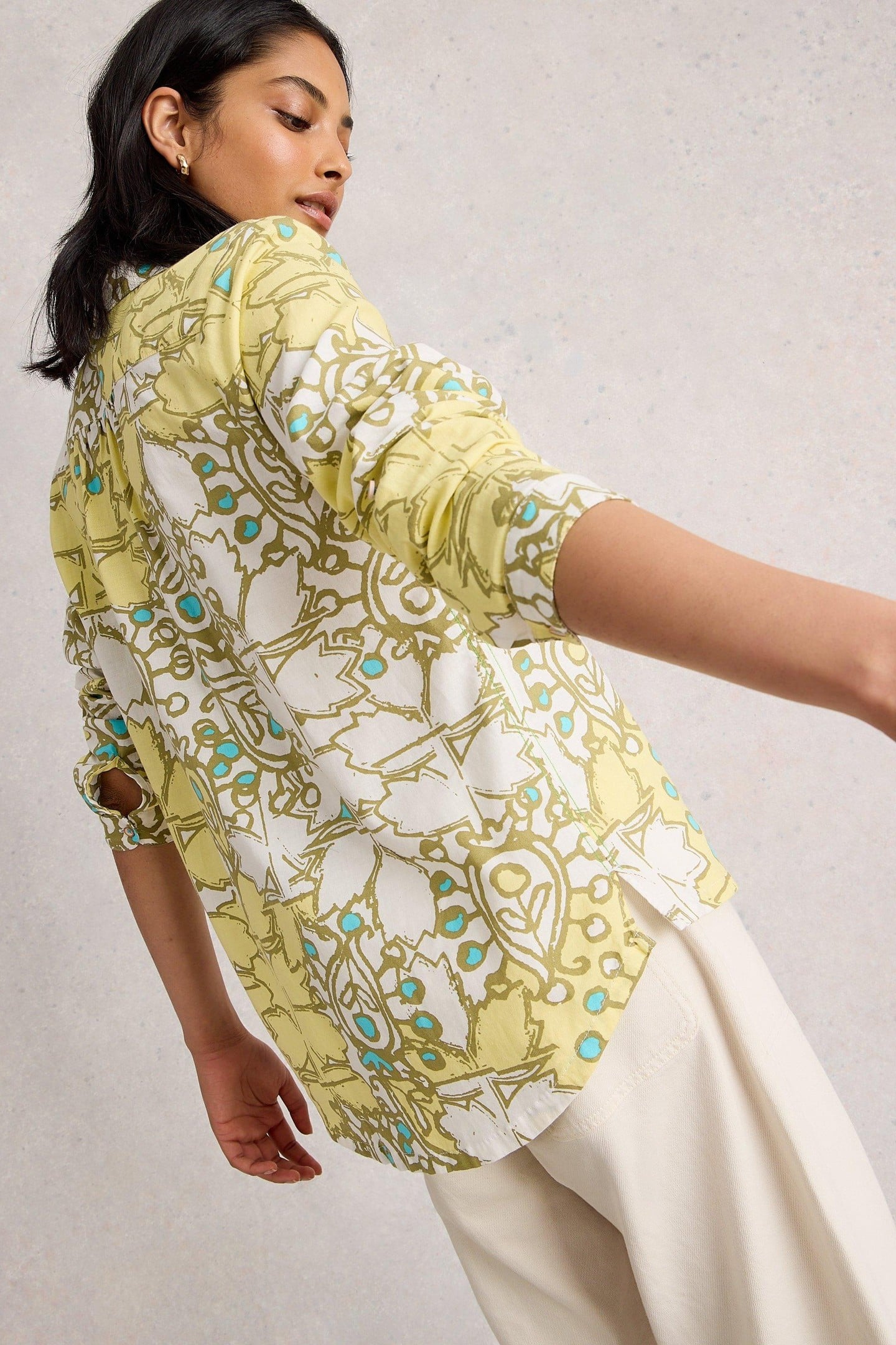 SOPHIE ORGANIC COTTON SHIRT YELLOW MULTI 6