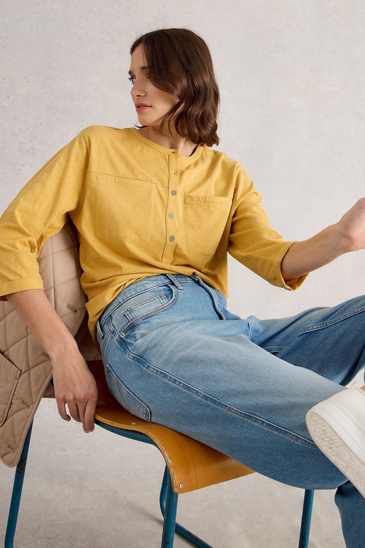 BETH 3/4 SLEEVE SHIRT MID CHARTREUSE 6