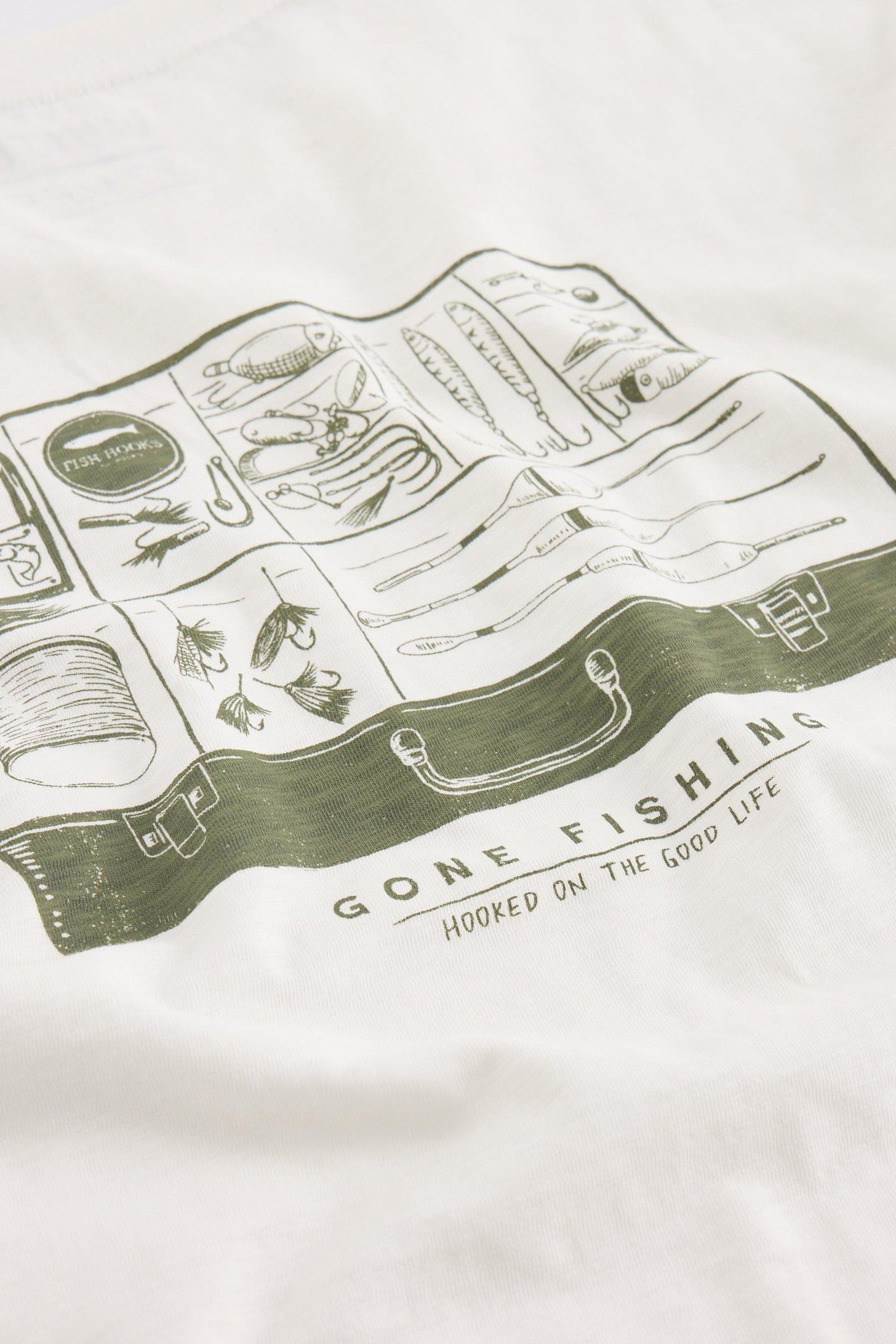 ABERSOCH GRAPHIC GONE FISHING WHITE PRINT 5