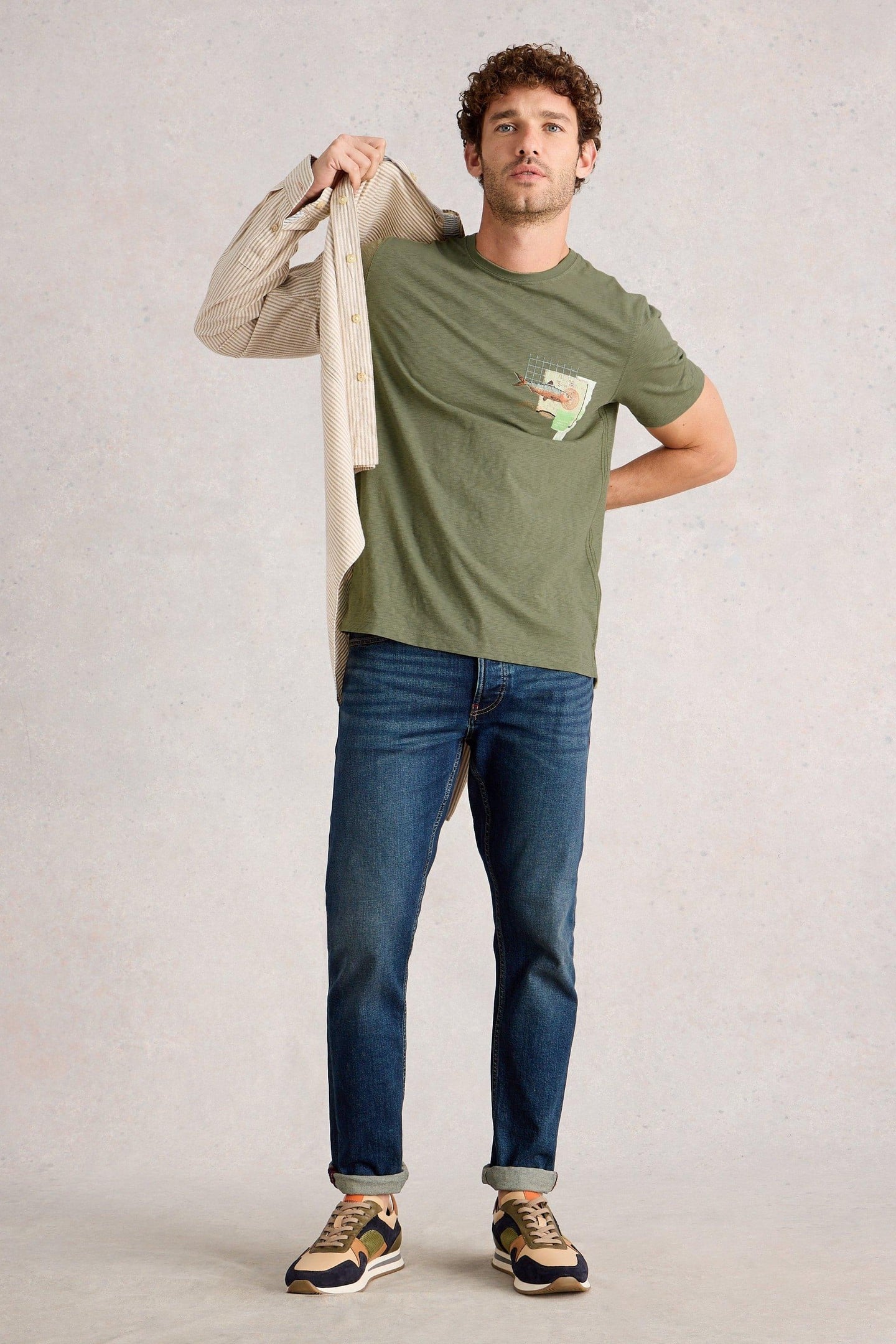 ABERSOCH GRAPHIC MAP FISH GREEN PRINT 3