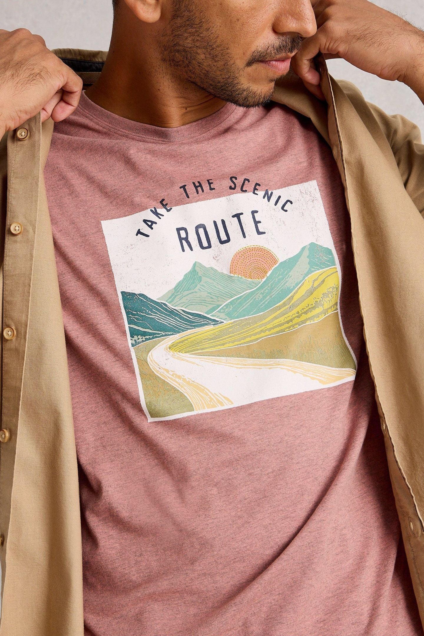 ABERSOCH GRAPHIC SCENE BIKE PINK PRINT 6