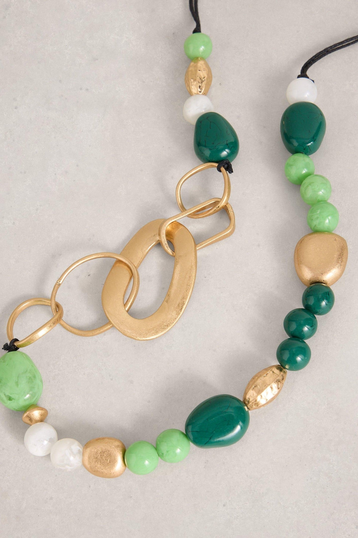 AYLA CHUNKY BEADED NECKLACE GREEN MULTI 1