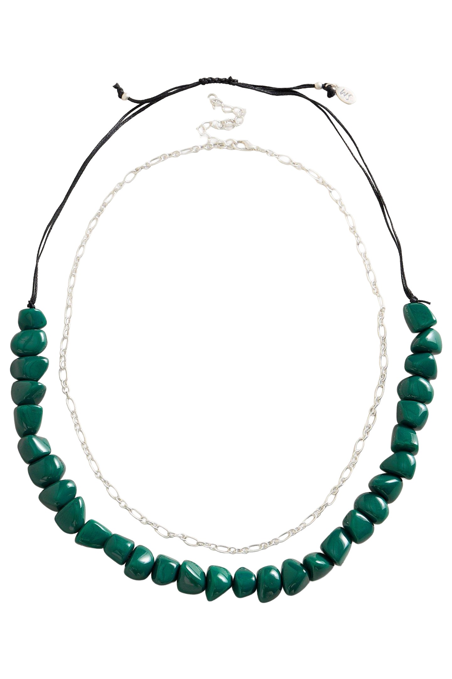 STACKED BEADED NECKLACE GREEN MULTI 1
