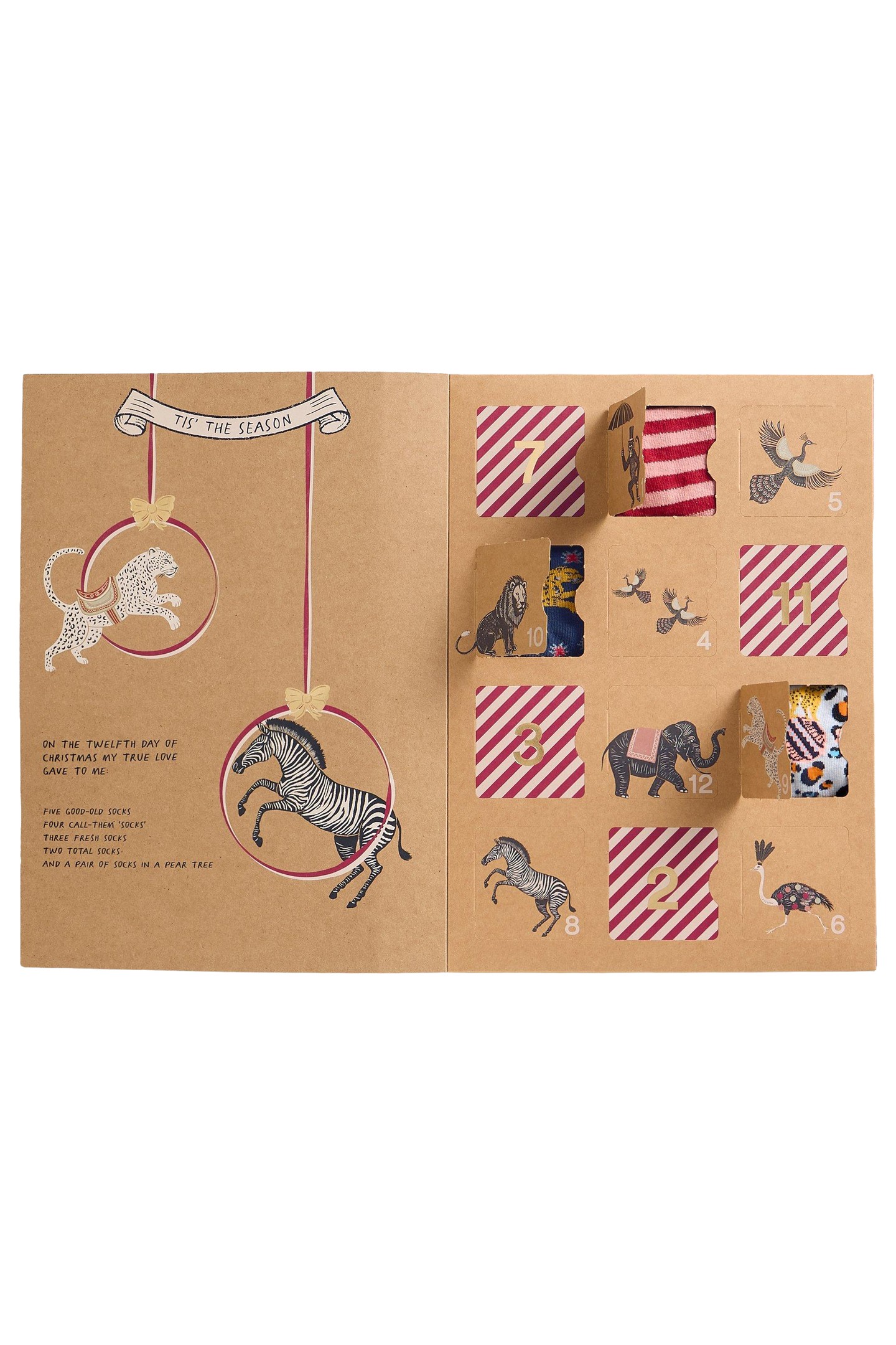 12 DAYS WOMENS SOCK ADVENT PINK MULTI 6