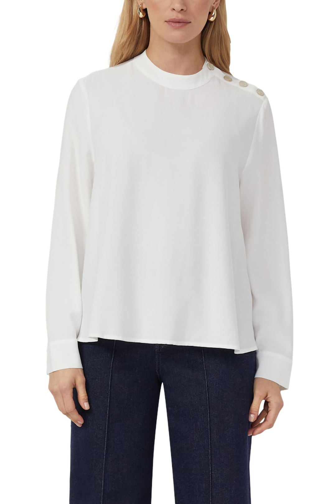 s.Oliver  Blouses Offwhite Maat: 40 | Longsleeves Outlet | Dames | Wit