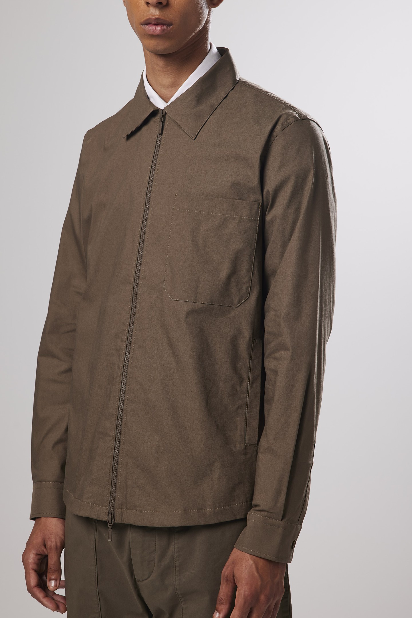 NN.07 Philip Zip 1680 Clay Maat: S | Casual Overhemden Outlet | Heren | Bruin