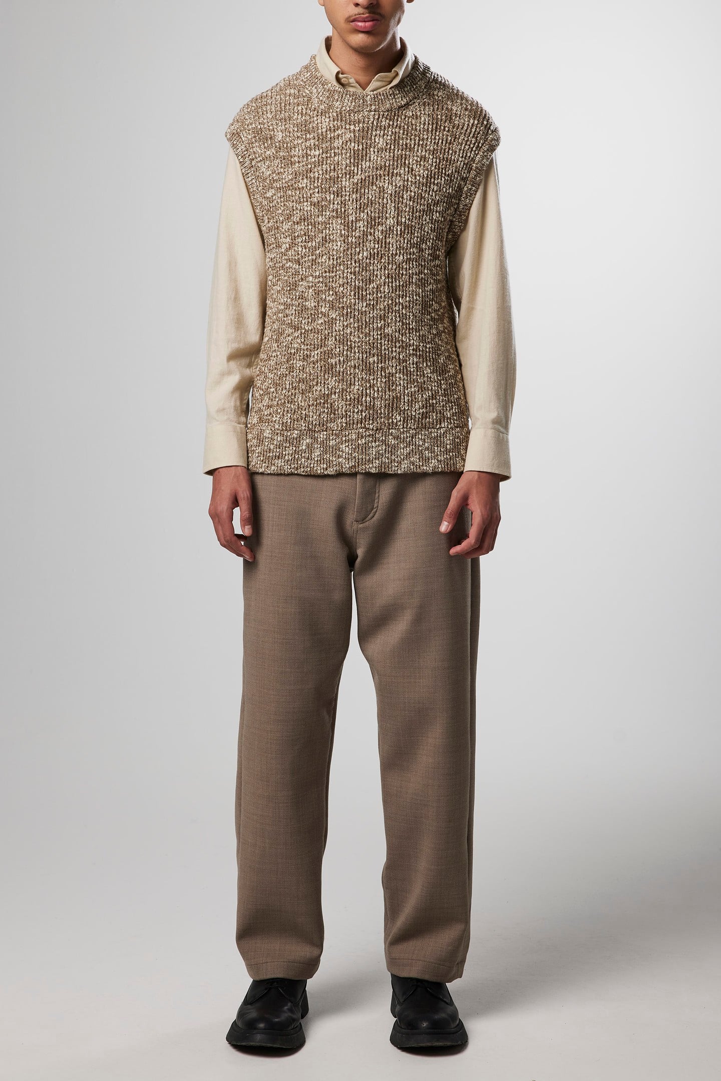 NN.07 Jesse Vest 6454 Pyramid Mouline Maat: L | Cardigans Outlet | Heren | Bruin