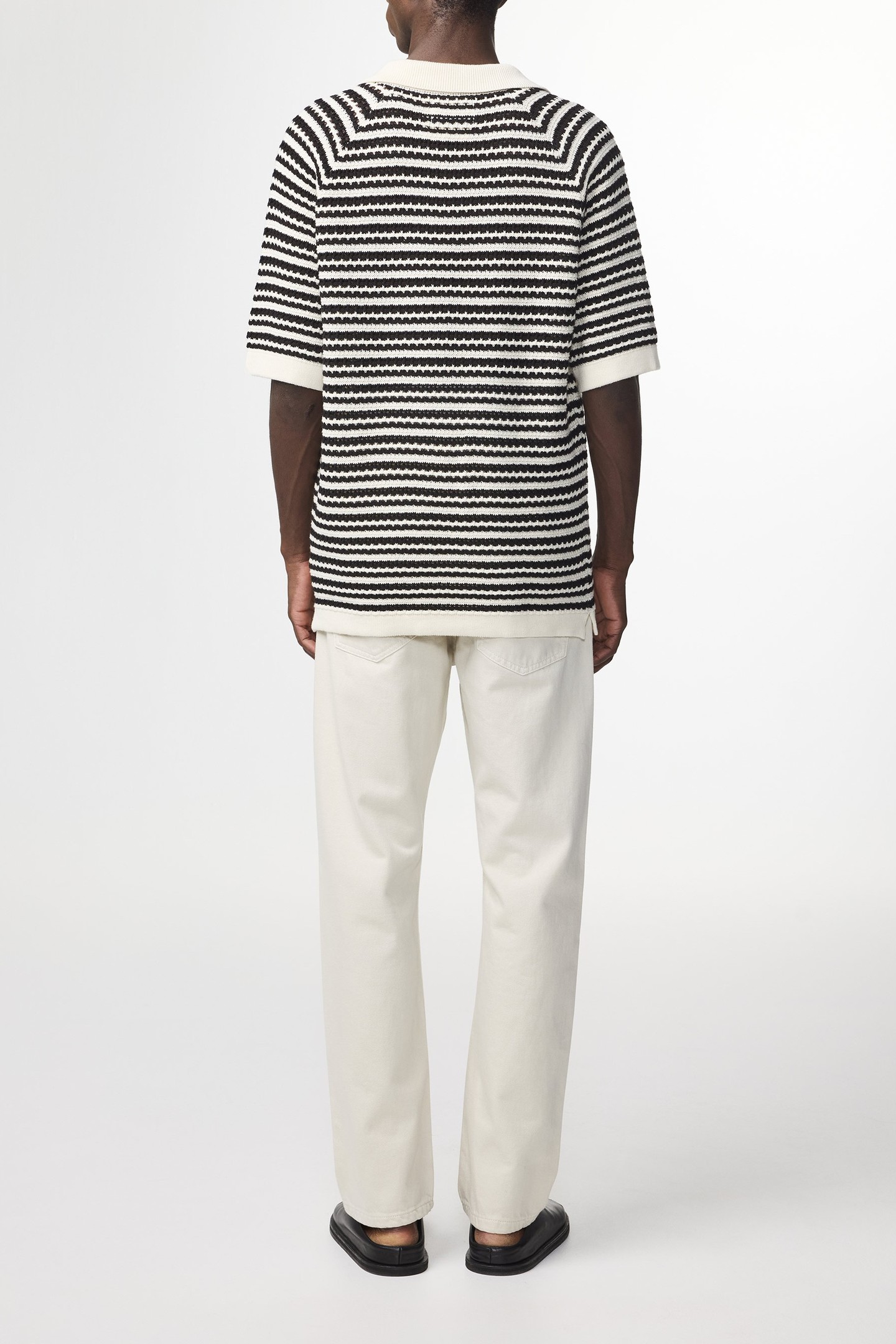 BRETT SS POLO 6686 BLACK STRIPE 3