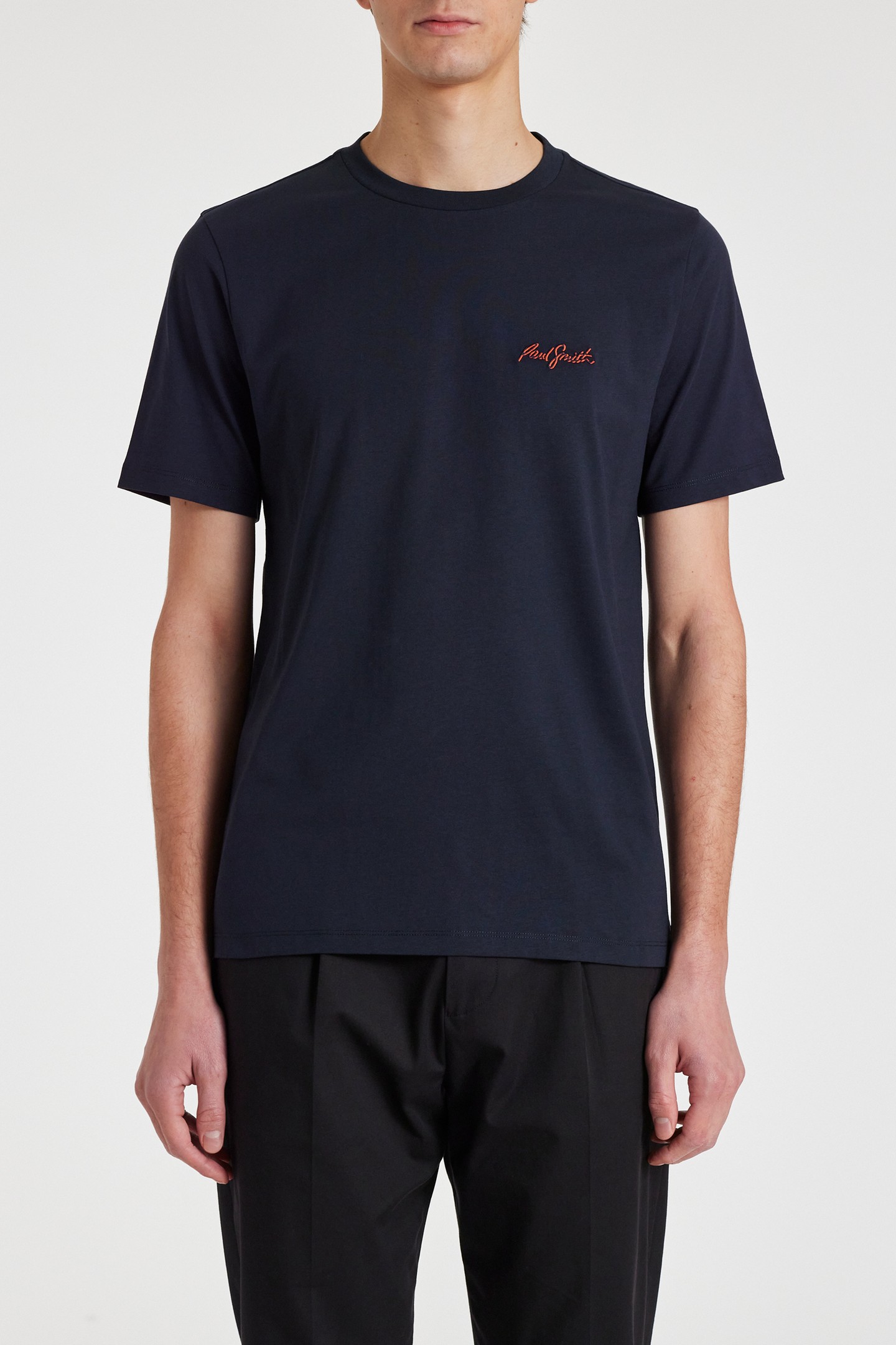 Paul Smith Mens Shadow Logo Emb Tshirt Very Dark Navy Maat: M | Basic T-Shirts Outlet | Heren | Blauw
