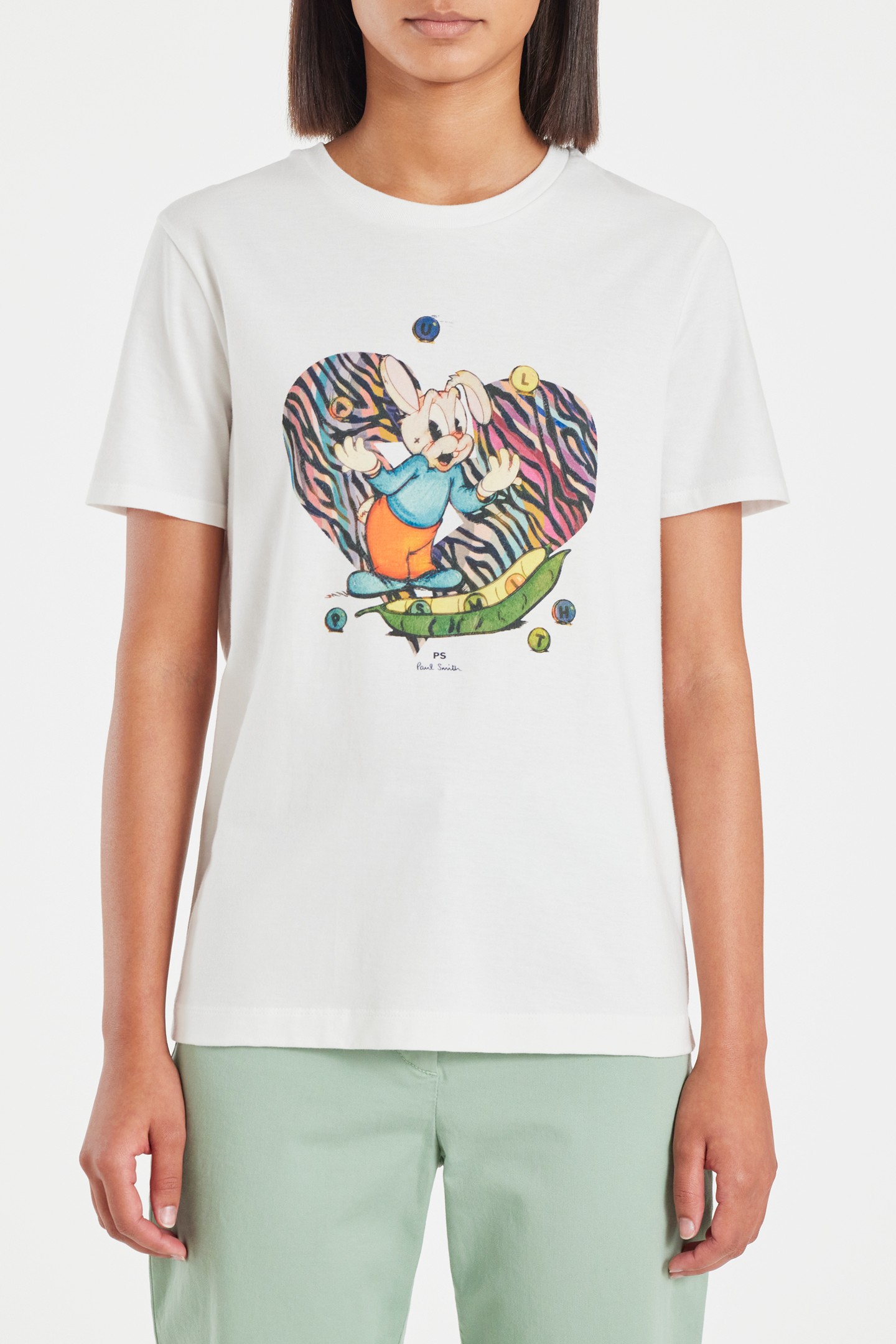 Paul Smith Womens Zebra Heart Bunny T-shirt White Maat: XS | Tops Outlet | Dames | Wit