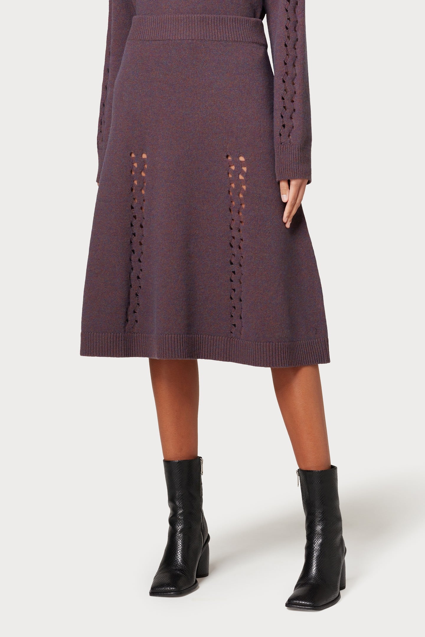 Paul Smith Womens Knitted Skirt Aubergine Maat: XS | Midi Rokken Outlet | Dames | Paars