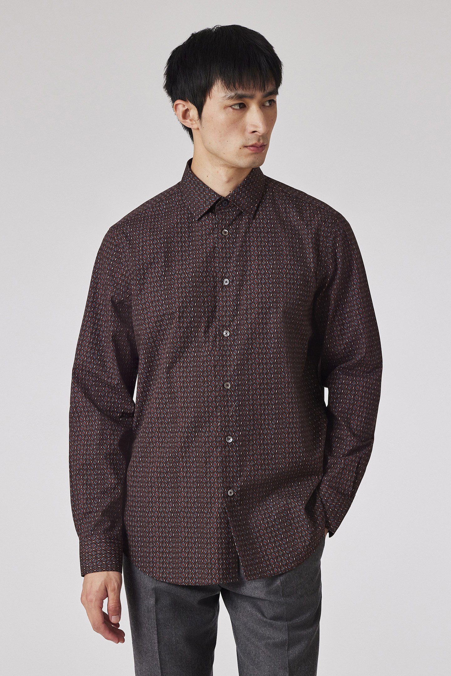 Paul Smith Mens S/c Tailored Fit Shirt Burgundy/ Borde Maat: 16 | Zakelijke Overhemden Outlet | Heren | Bordeaux